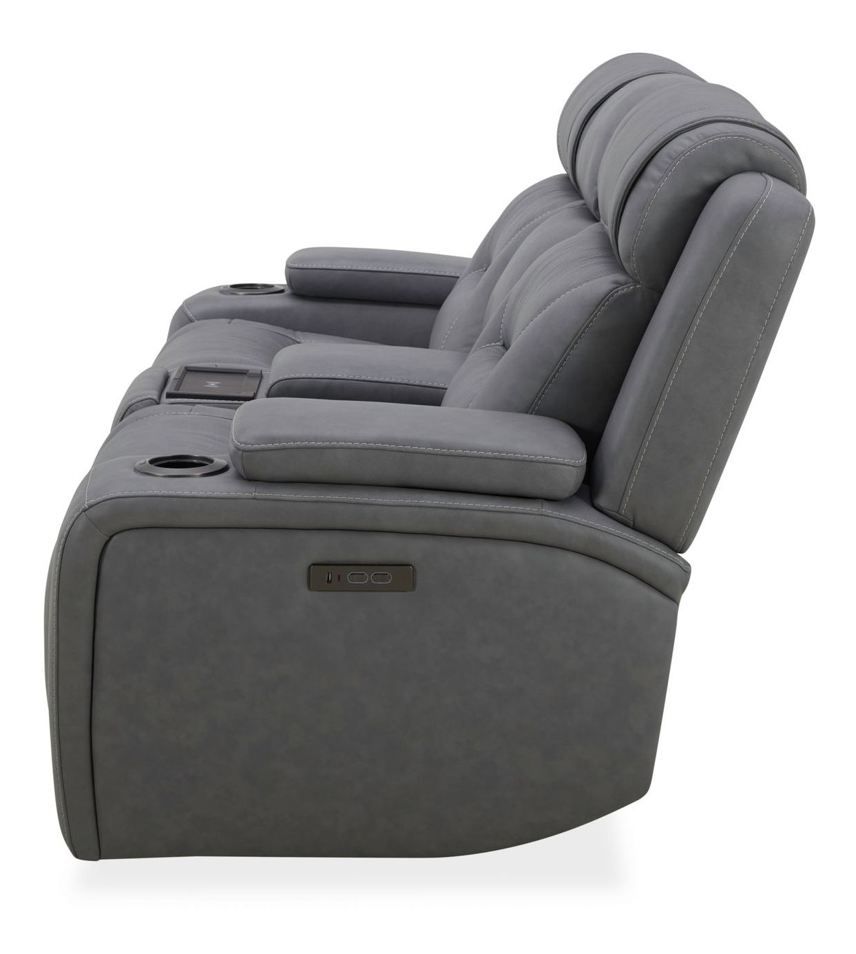 Chapman Leather Power Reclining Set | Alpine Blue Gray