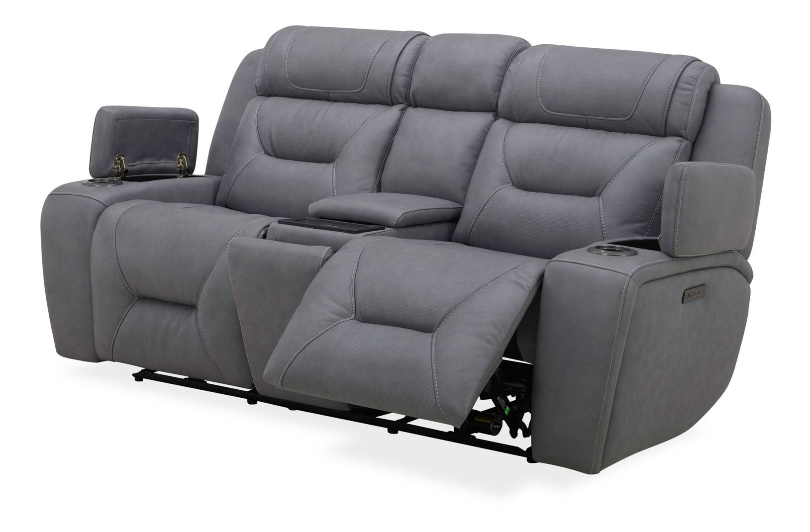 Chapman Leather Power Reclining Set | Alpine Blue Gray