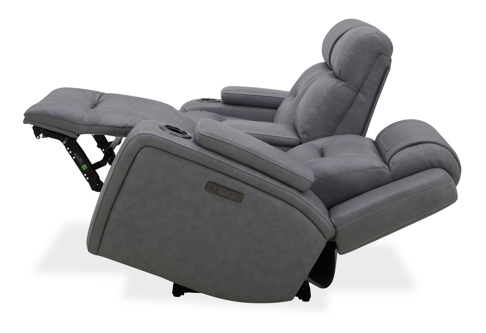 Chapman Leather Power Reclining Set | Alpine Blue Gray
