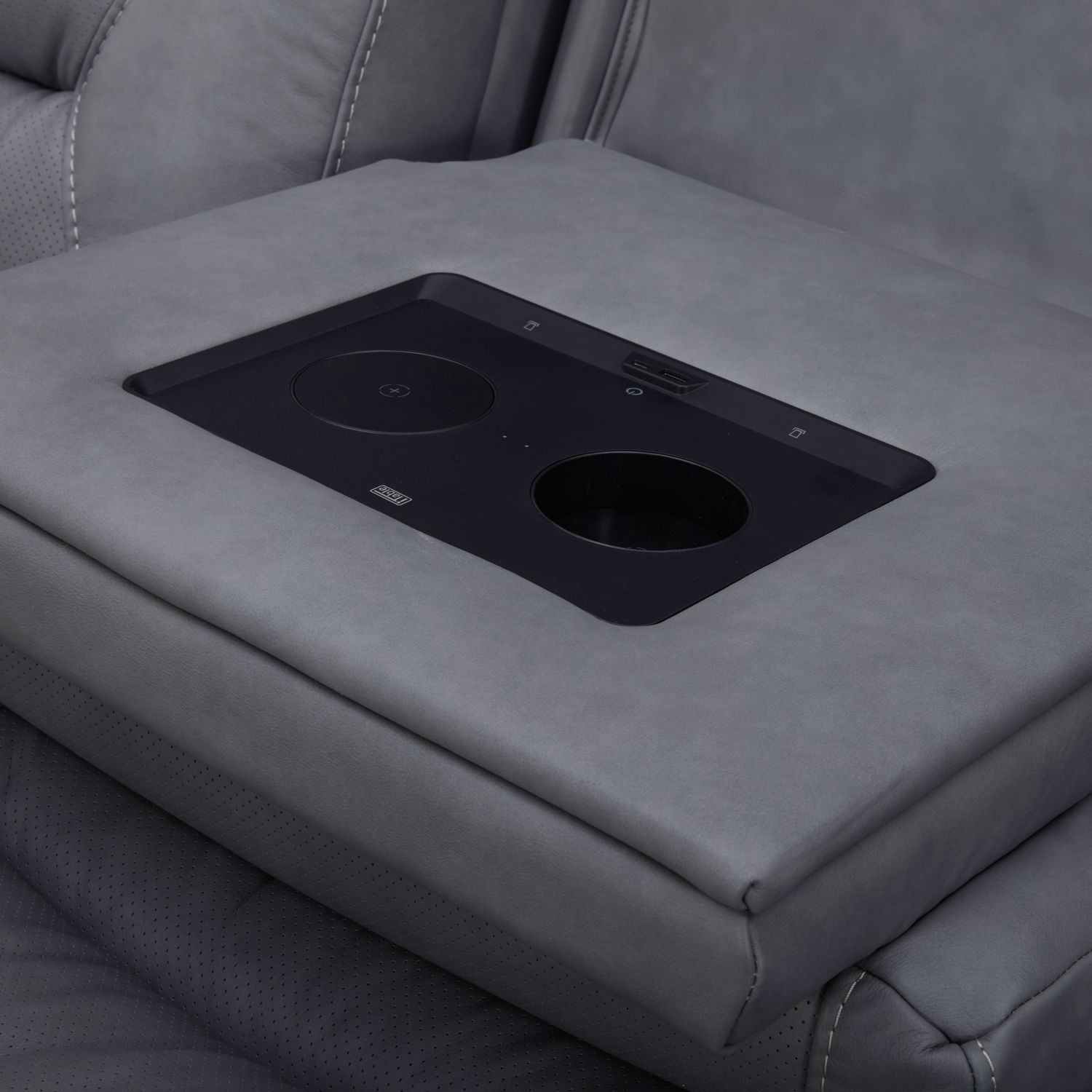 Chapman Leather Power Reclining Set | Alpine Blue Gray