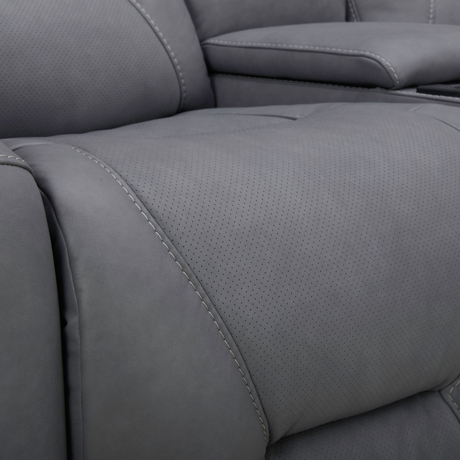 Chapman Leather Power Reclining Set | Alpine Blue Gray