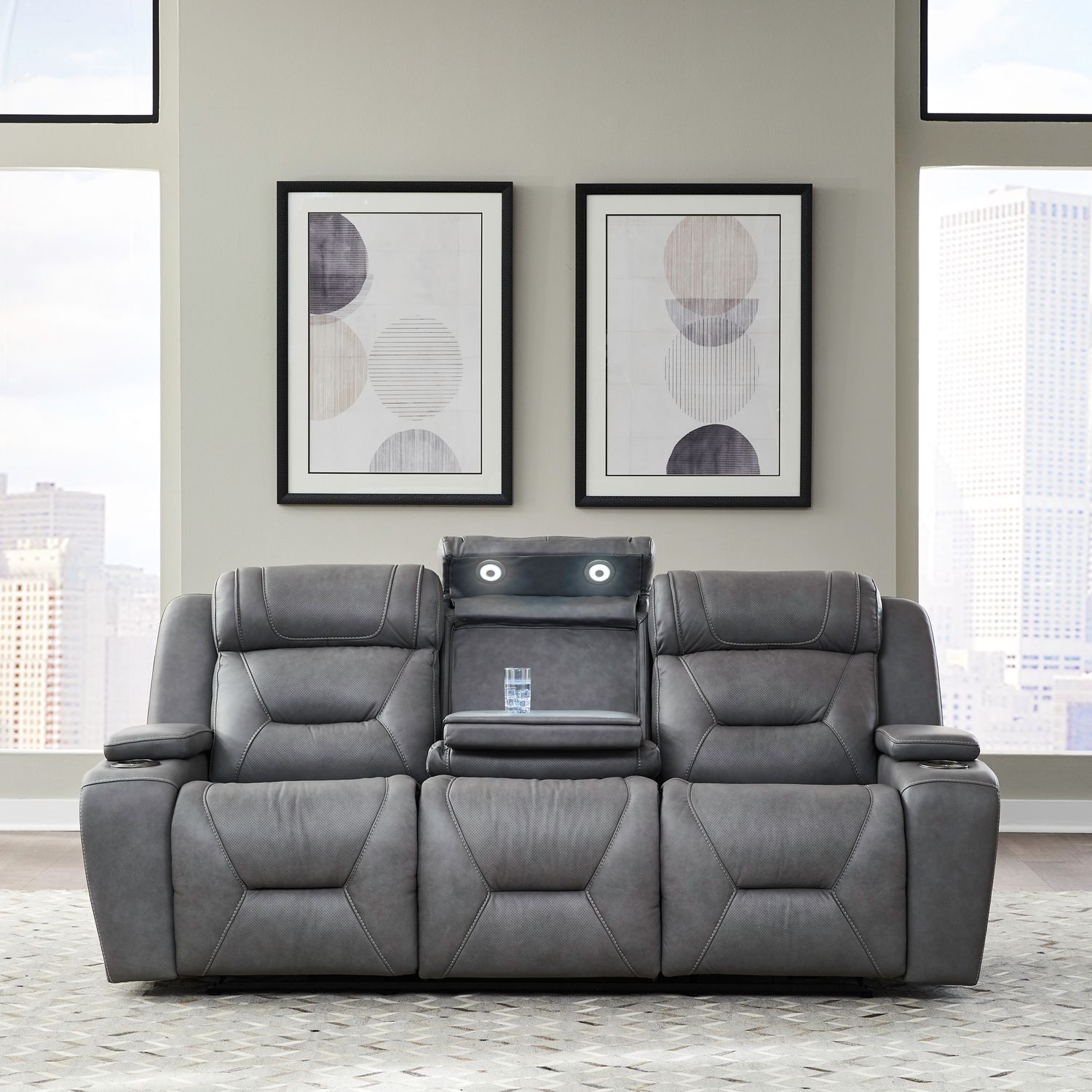 Chapman Leather Power Reclining Sofa | Triple Power Support