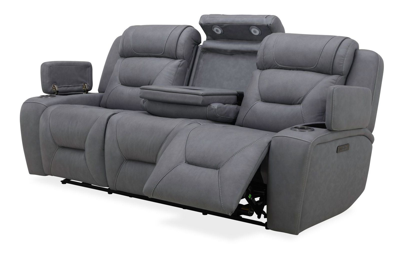 Chapman Leather Power Reclining Set | Alpine Blue Gray