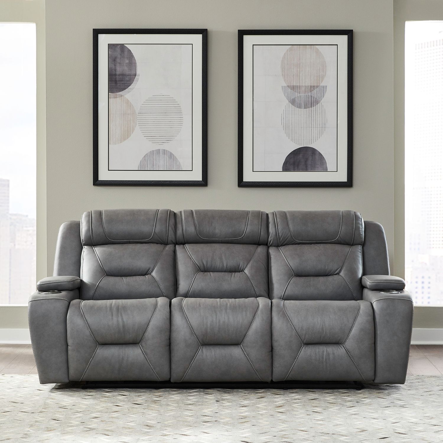 Chapman Power Reclining Leather Set | Alpine Gray or Coal