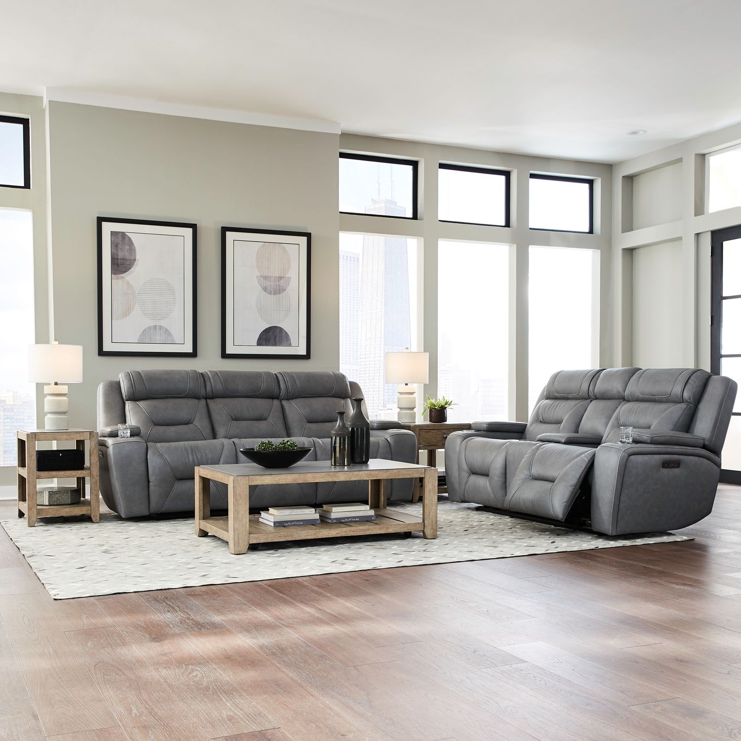 Chapman Leather Power Reclining Sofa | Triple Power Support