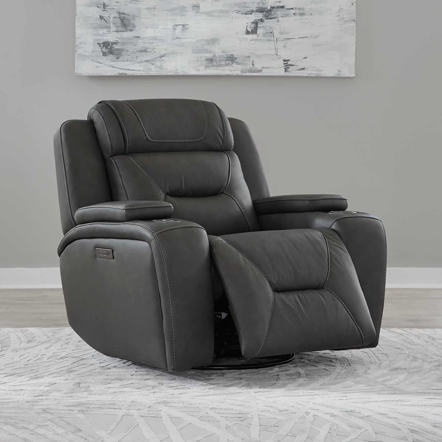 Chapman Leather Power Reclining Set | Alpine Coal Black