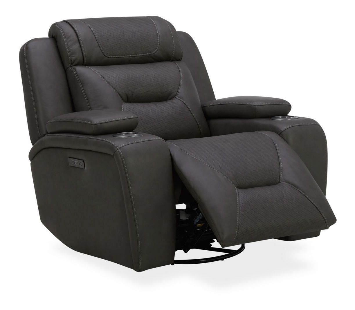 Chapman Leather Swivel Power Recliner w/USB Chargers