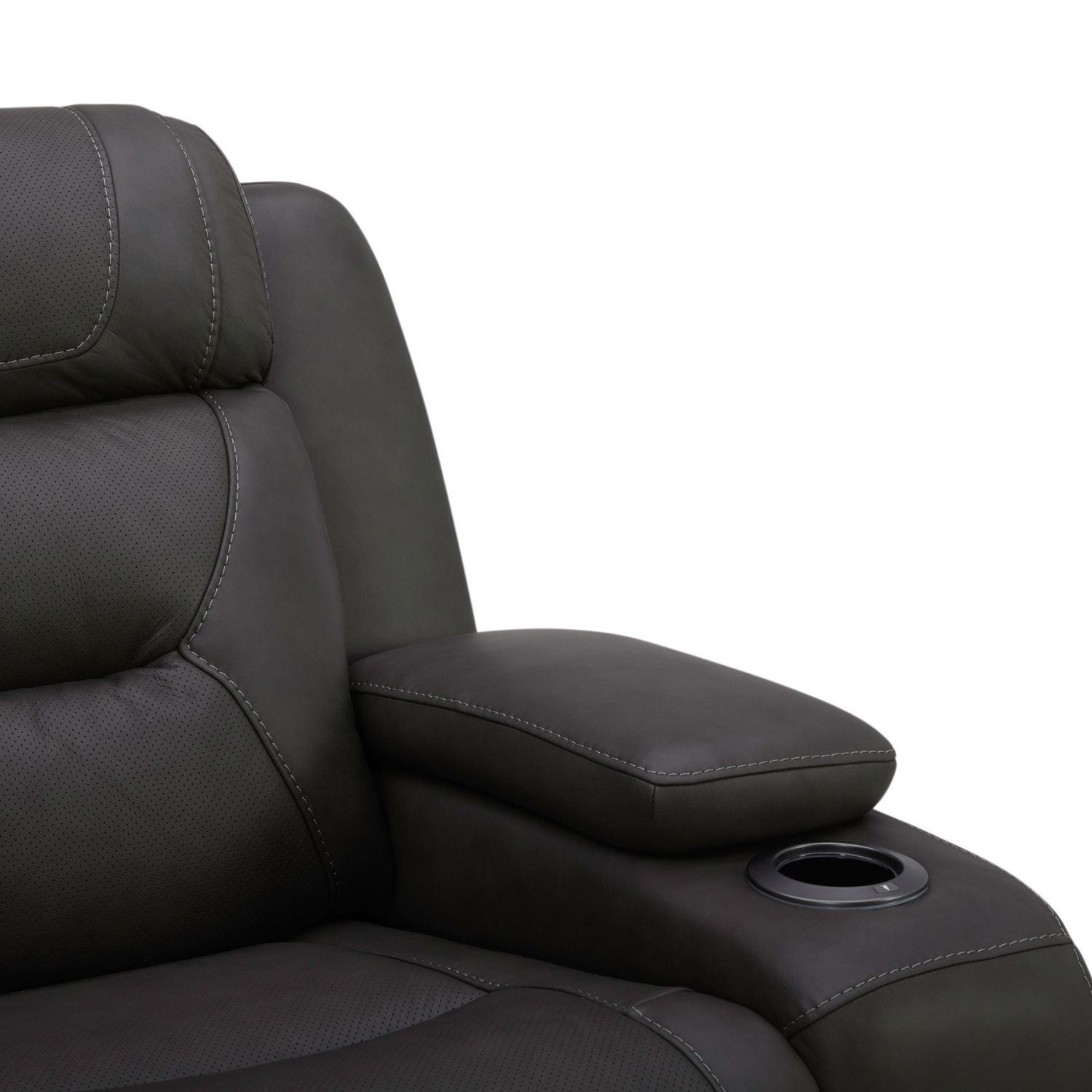 Chapman Leather Power Reclining Loveseat w/Console & USB Chargers