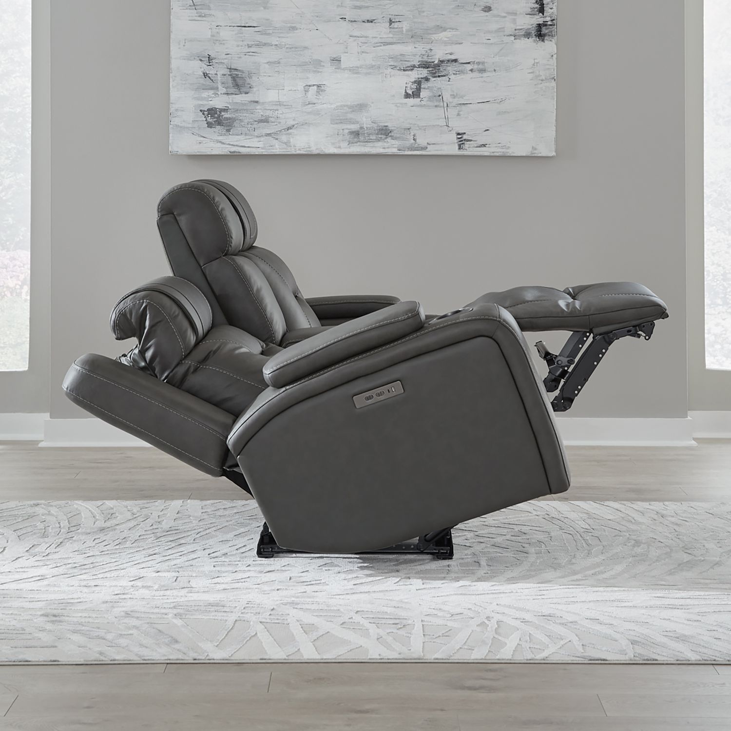 Chapman Leather Power Reclining Set | Alpine Coal Black
