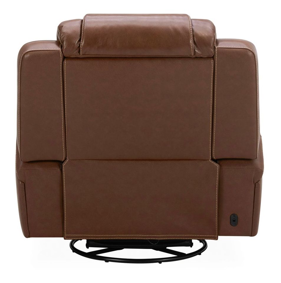 Caswell Leather Swivel Power Recliner w/USB Chargers