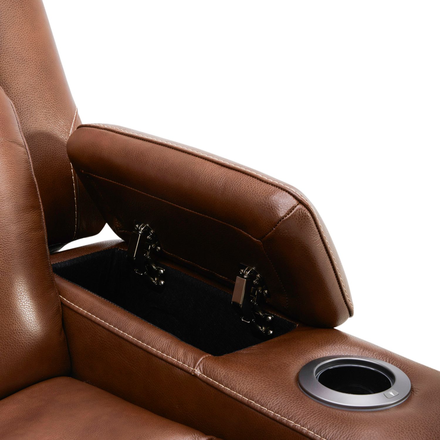 Caswell Leather Swivel Power Recliner w/USB Chargers
