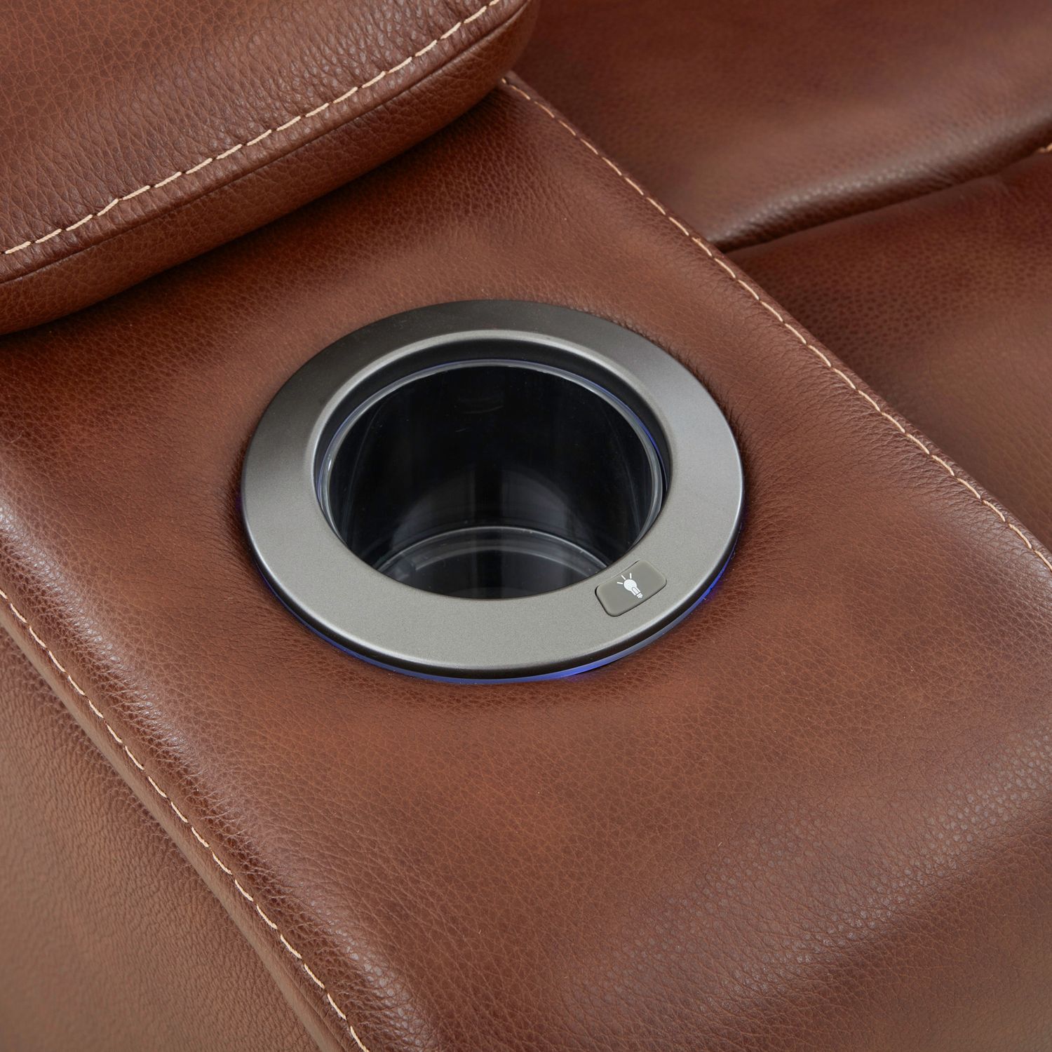Caswell Leather Power Reclining Loveseat w/Console & USB Chargers