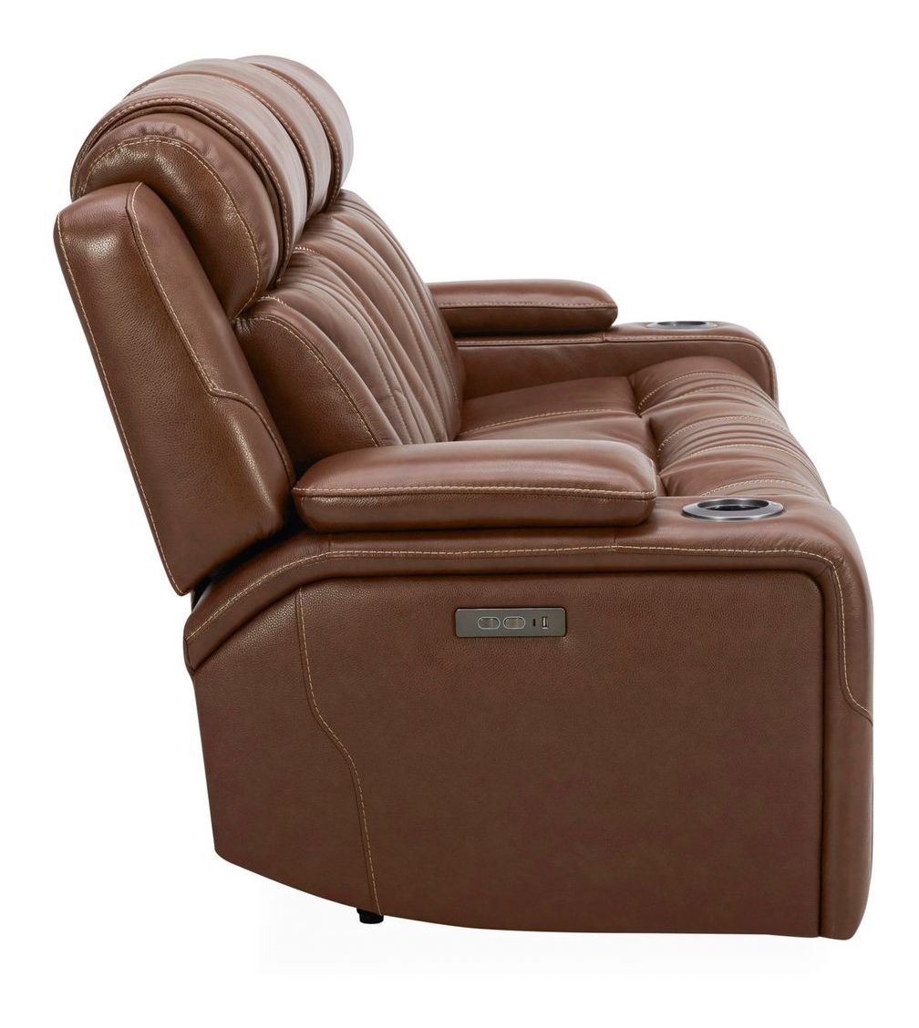 Caswell Leather Power Reclining Sofa w/USB Chargers