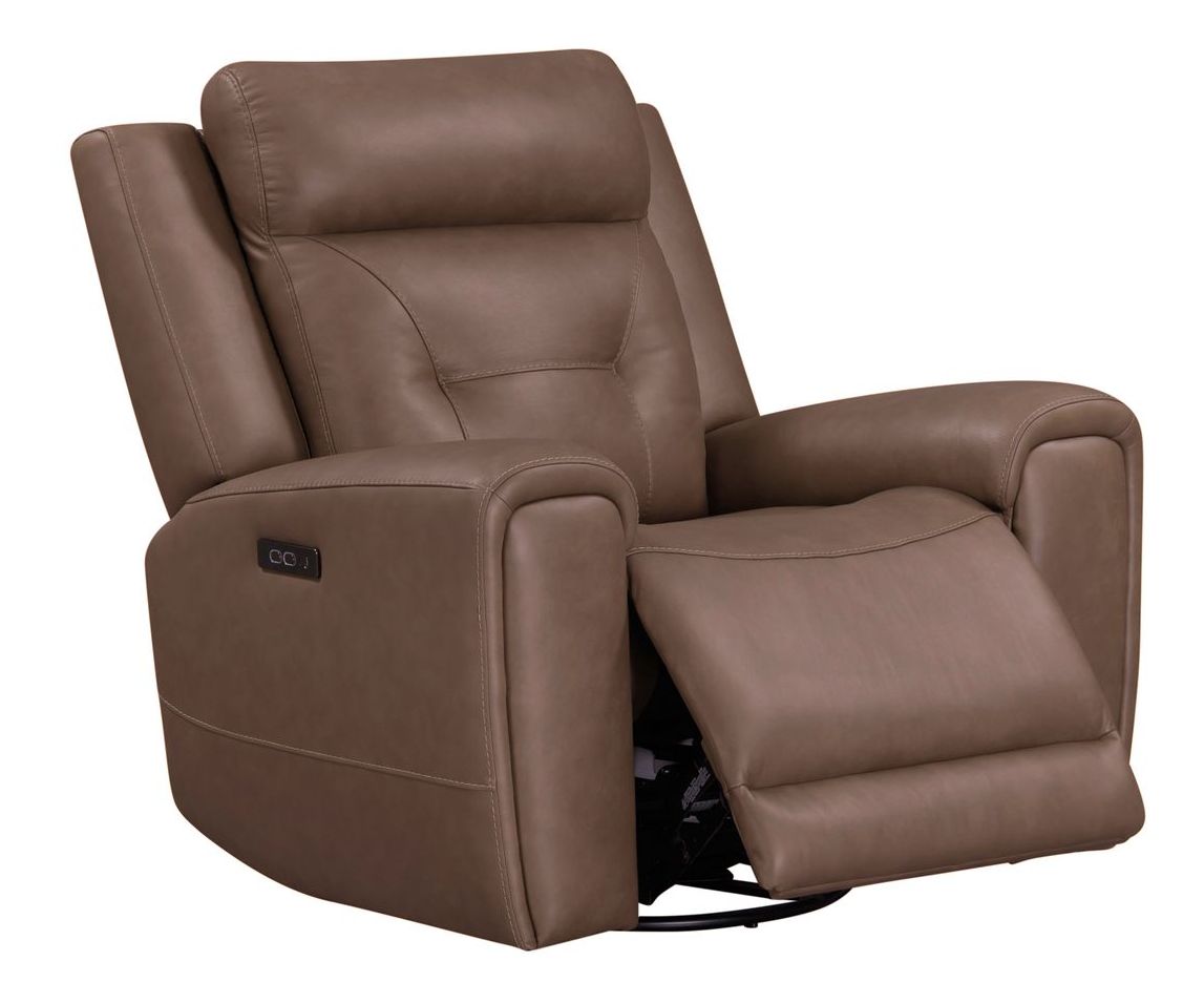 Beckham Leather Swivel Power Recliner w/USB Chargers