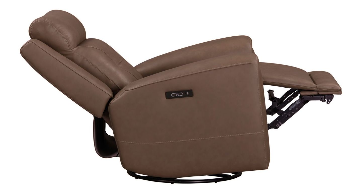 Beckham Leather Swivel Power Recliner w/USB Chargers