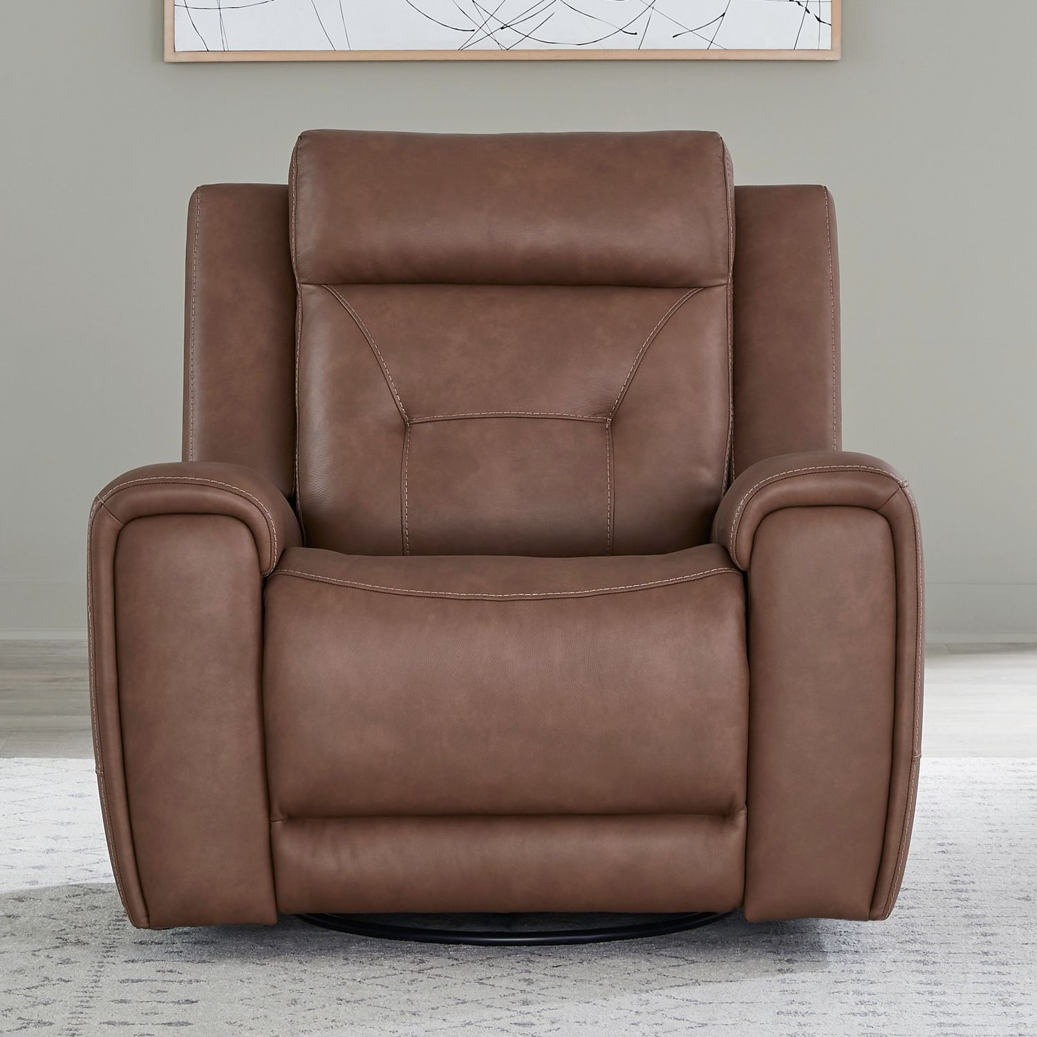 Beckham Leather Swivel Power Recliner w/USB Chargers