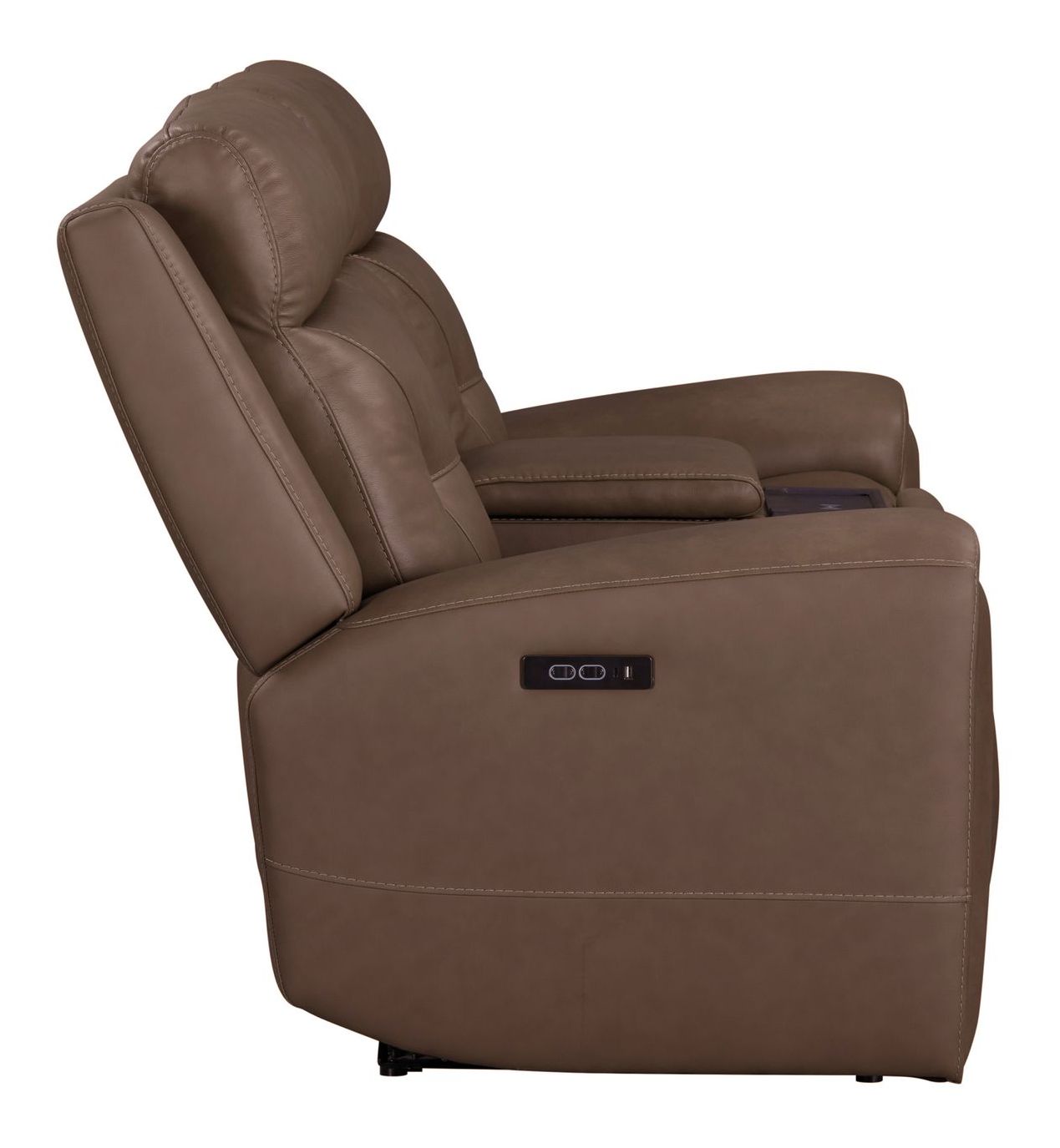 Beckham Leather Power Reclining Loveseat w/Console & USB Chargers