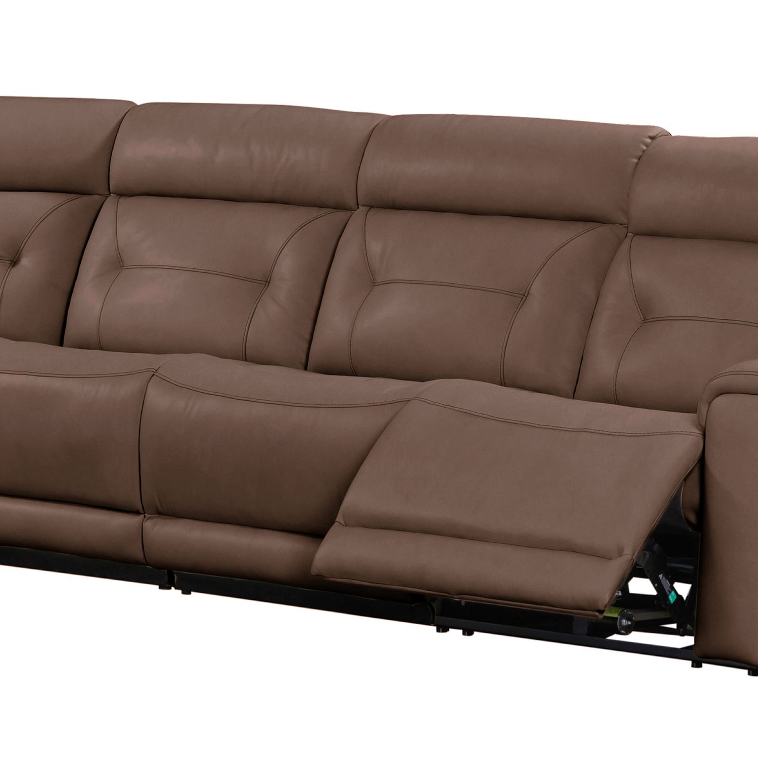 Beckham Leather 7-Piece Power Reclining Sectional w/USB Chargers