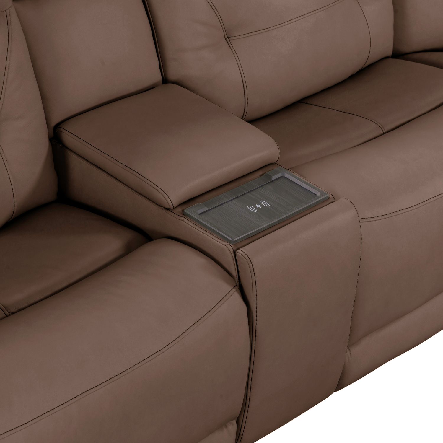Beckham Leather 6-Piece Power Reclining Sectional w/USB Chargers