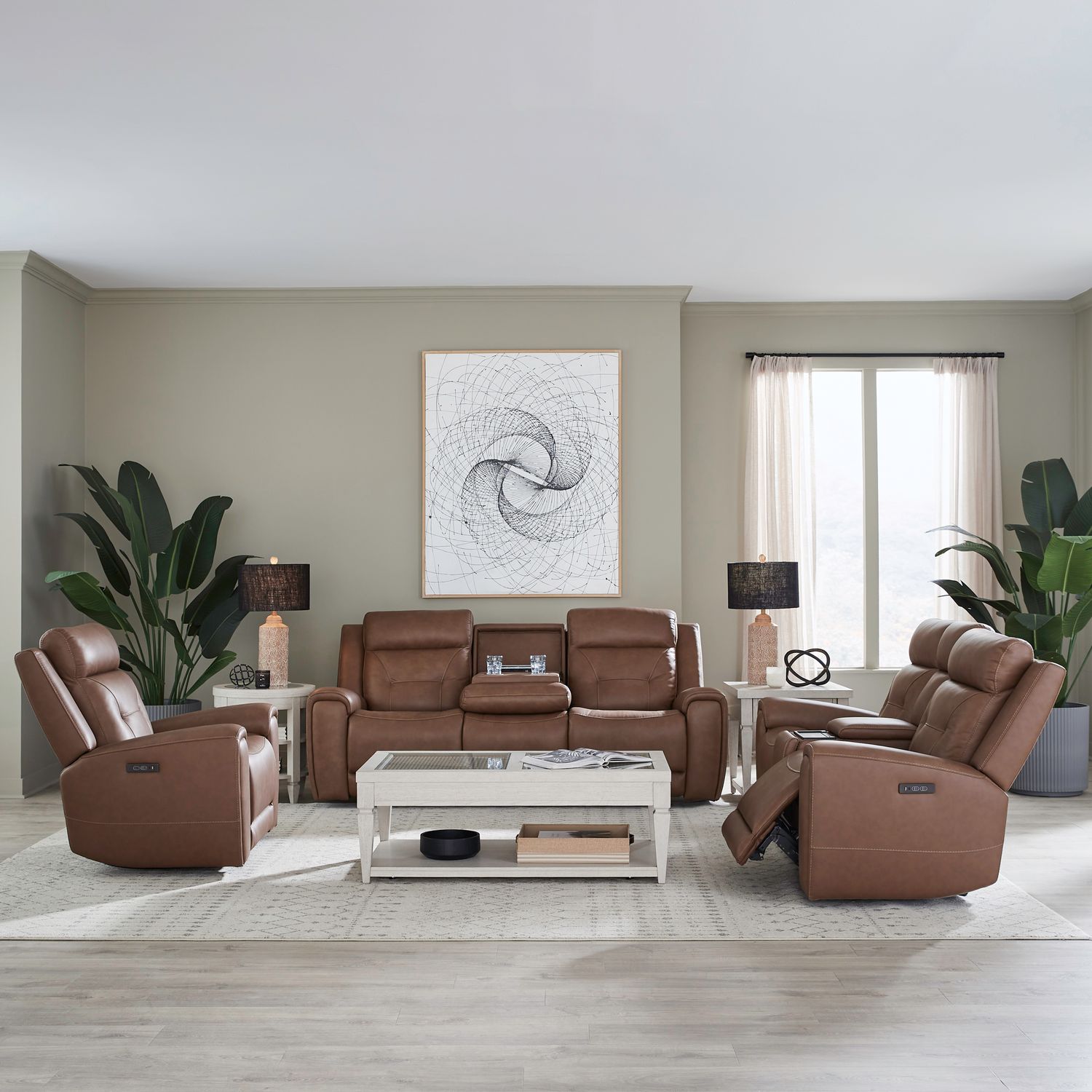 Beckham Leather Power Reclining Living Room Set | Zero Gravity