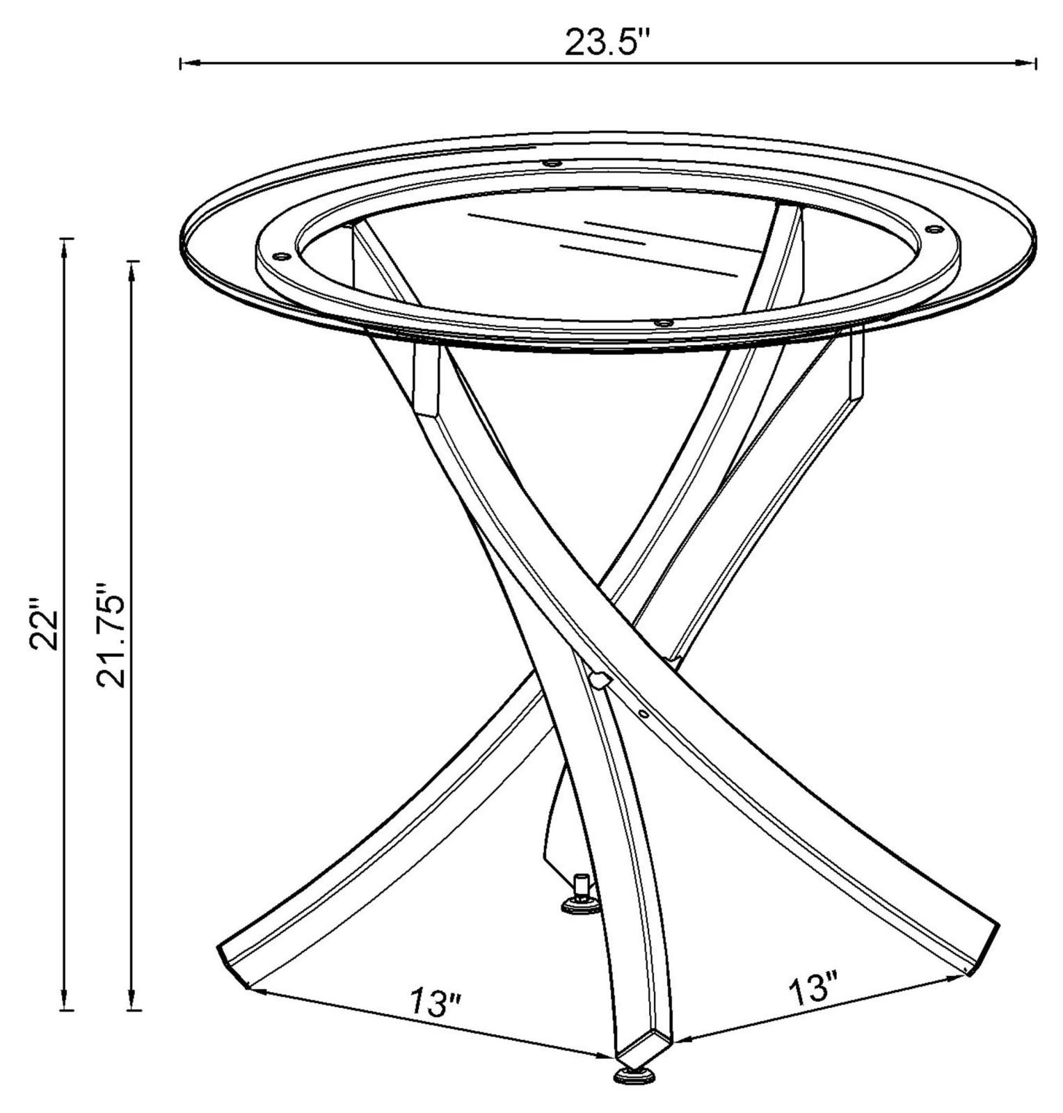 Brooke Glass Top End Table with Chromed Base