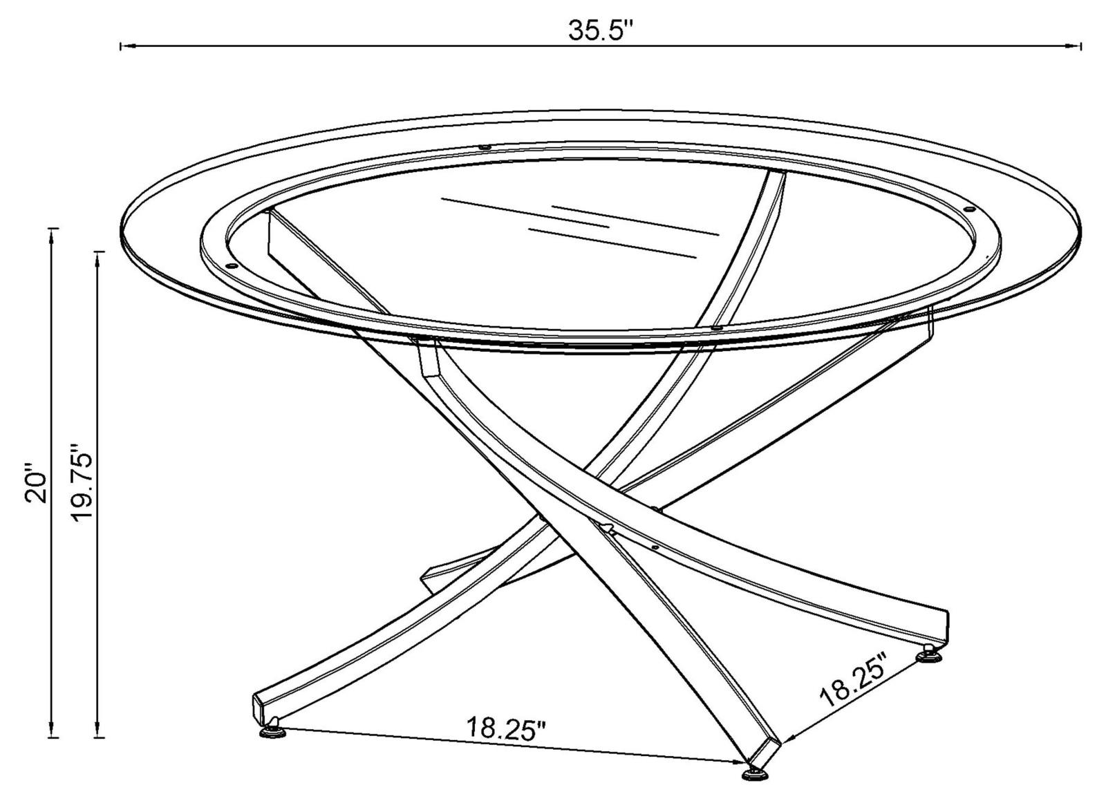 Brooke Glass Top Coffee Table with Chromed Base