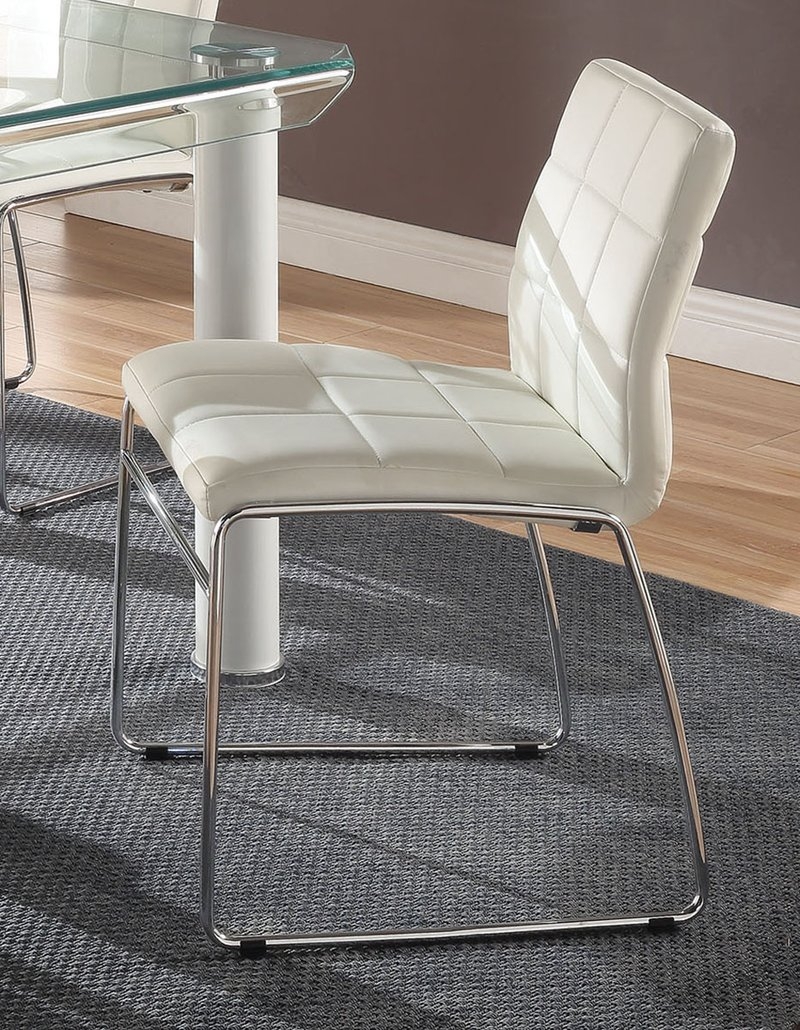 Gordie Leatherette Sled Side Chair