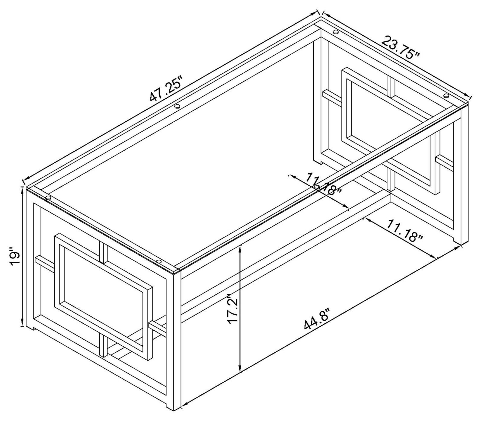 Merced Rectangle Glass Top Coffee Table