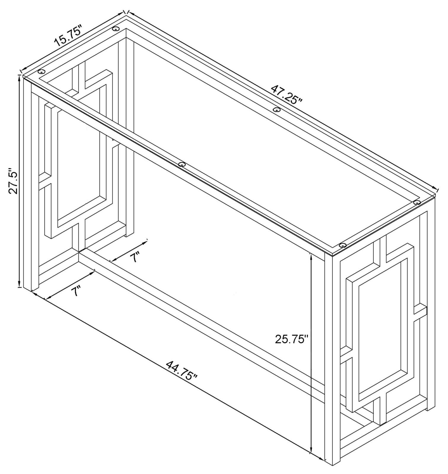 Merced Rectangle Glass Top Sofa Table