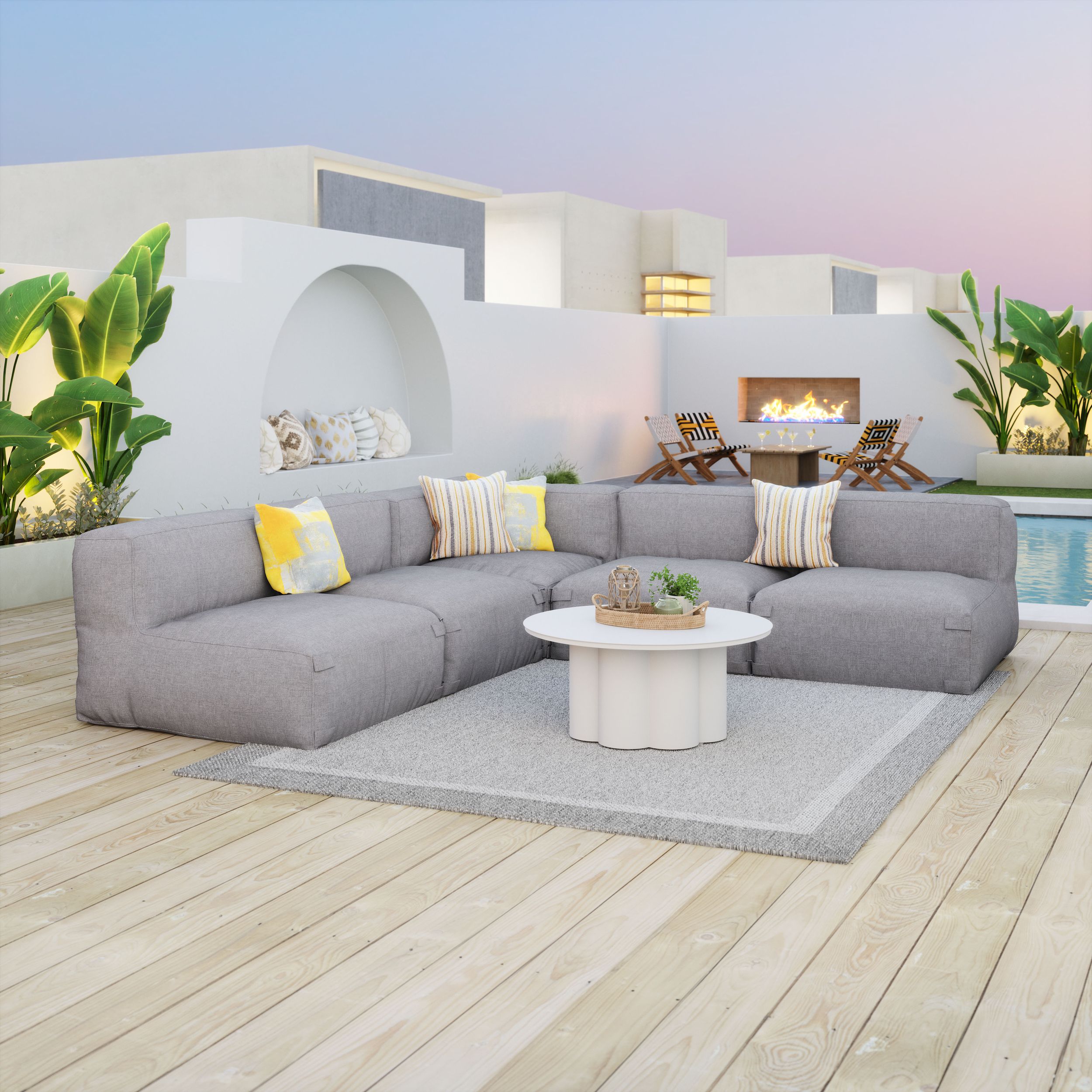 Luanda Olefin Modular Outdoor Corner Chair