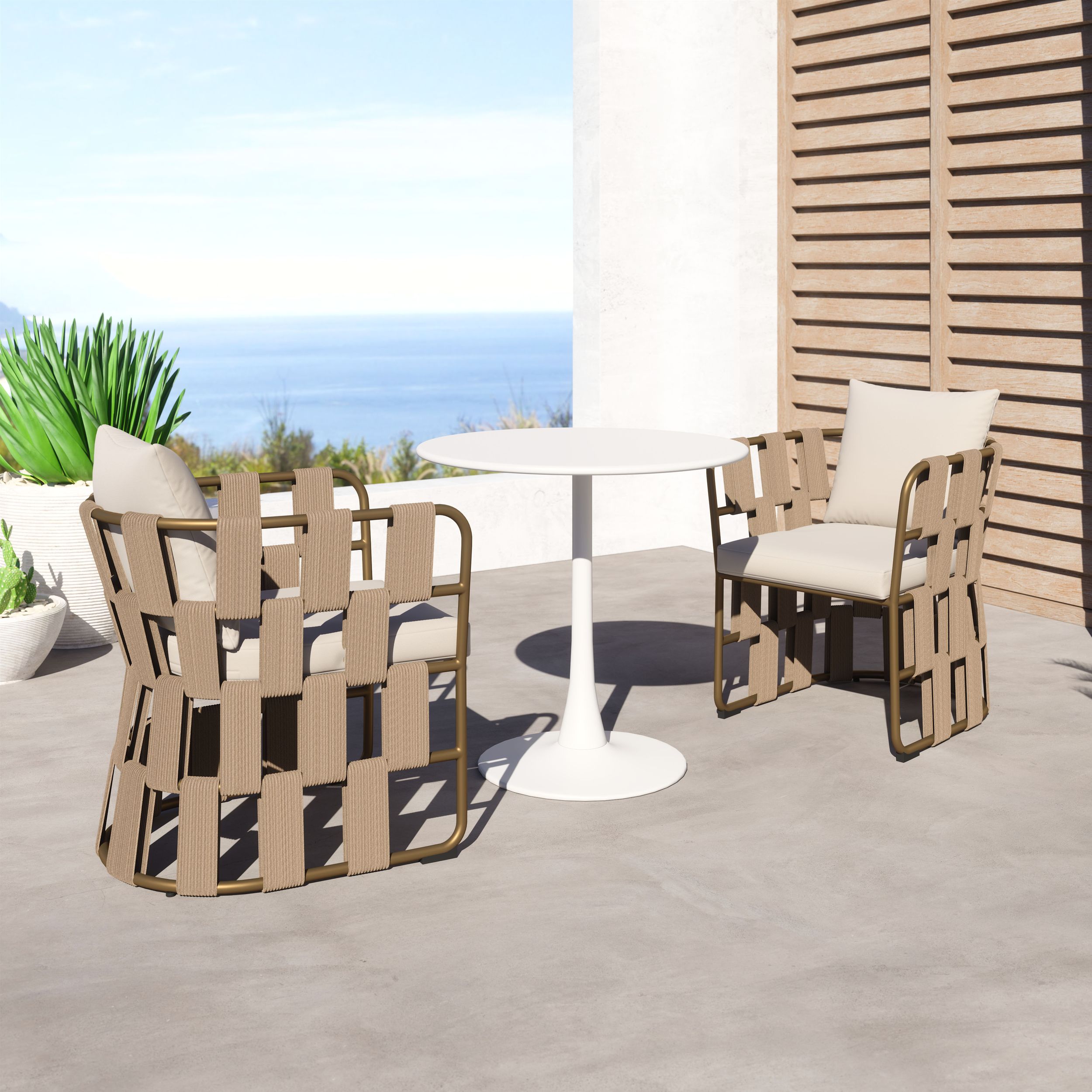Quadrat Olefin/Aluminum Outdoor Dining Chair