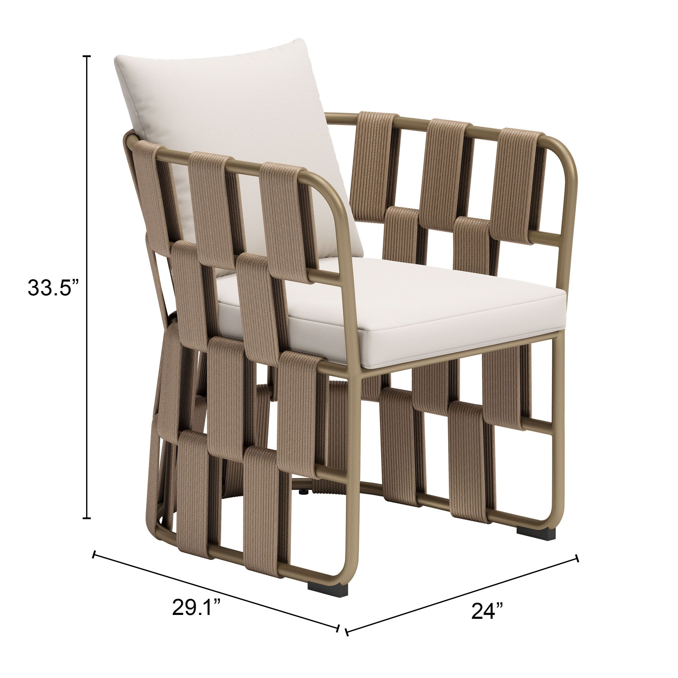 Quadrat Olefin/Aluminum Outdoor Dining Chair
