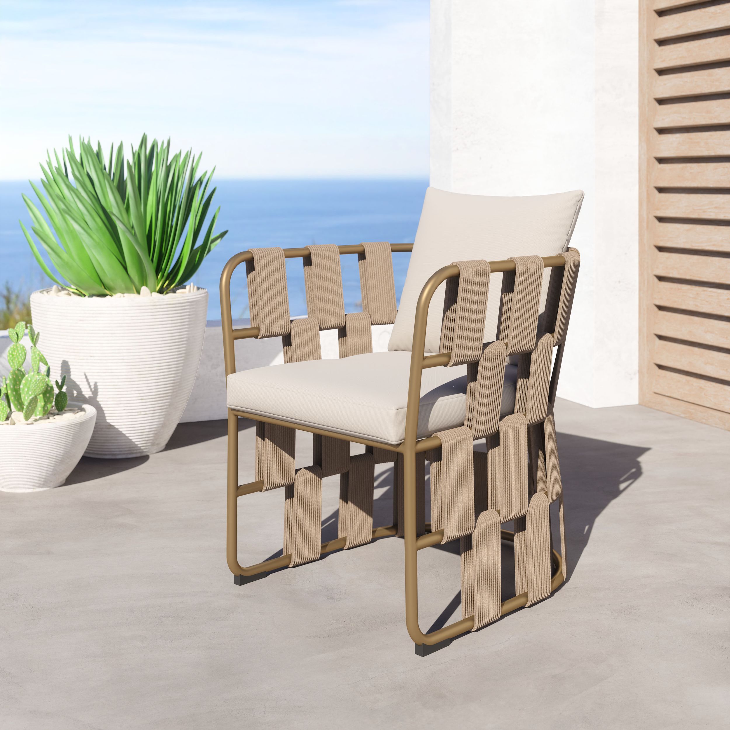 Quadrat Olefin/Aluminum Outdoor Dining Chair