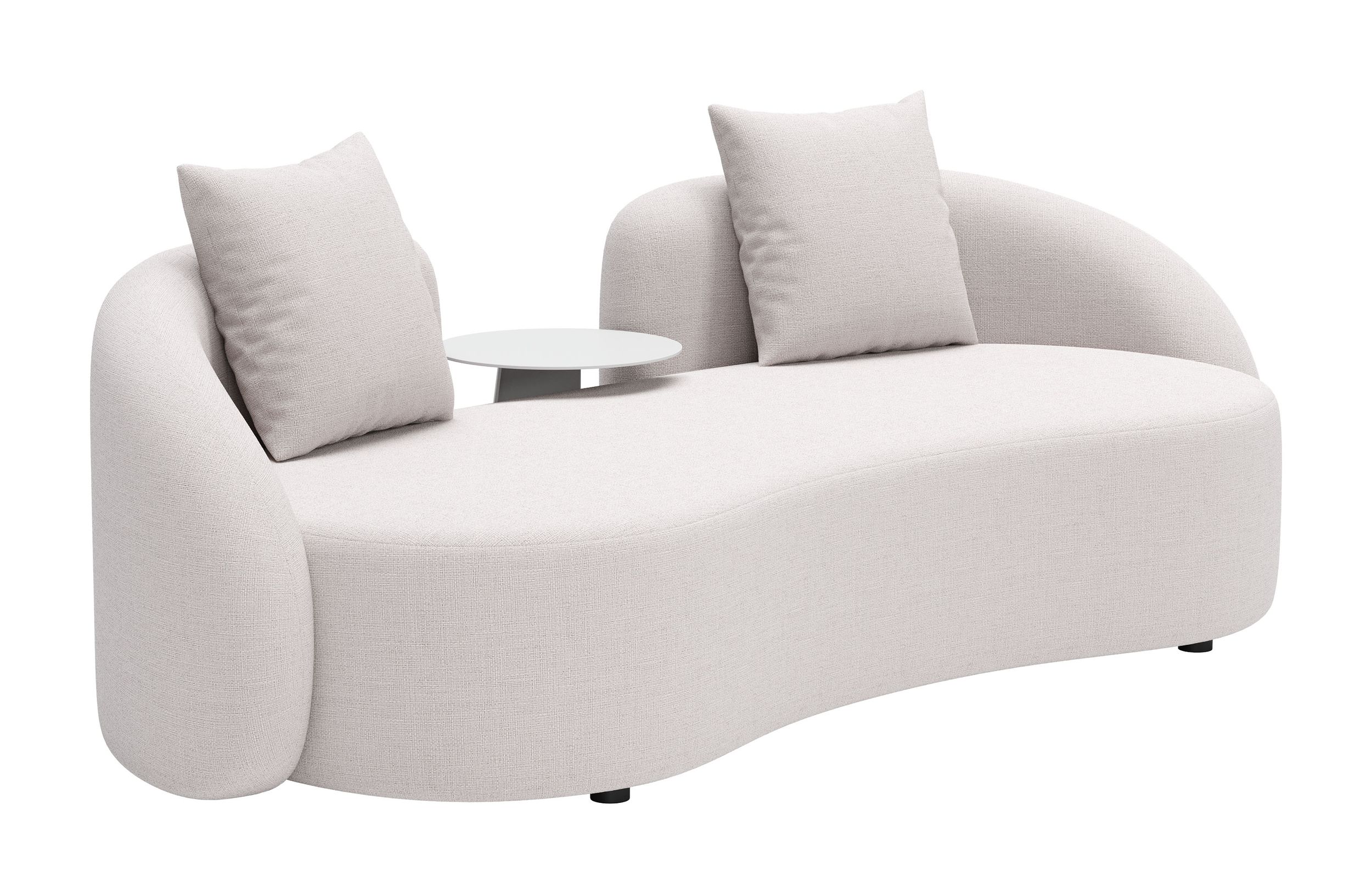 Bhutan Sofa Cream – Plush Boucle Polyester & Solid Wood Frame