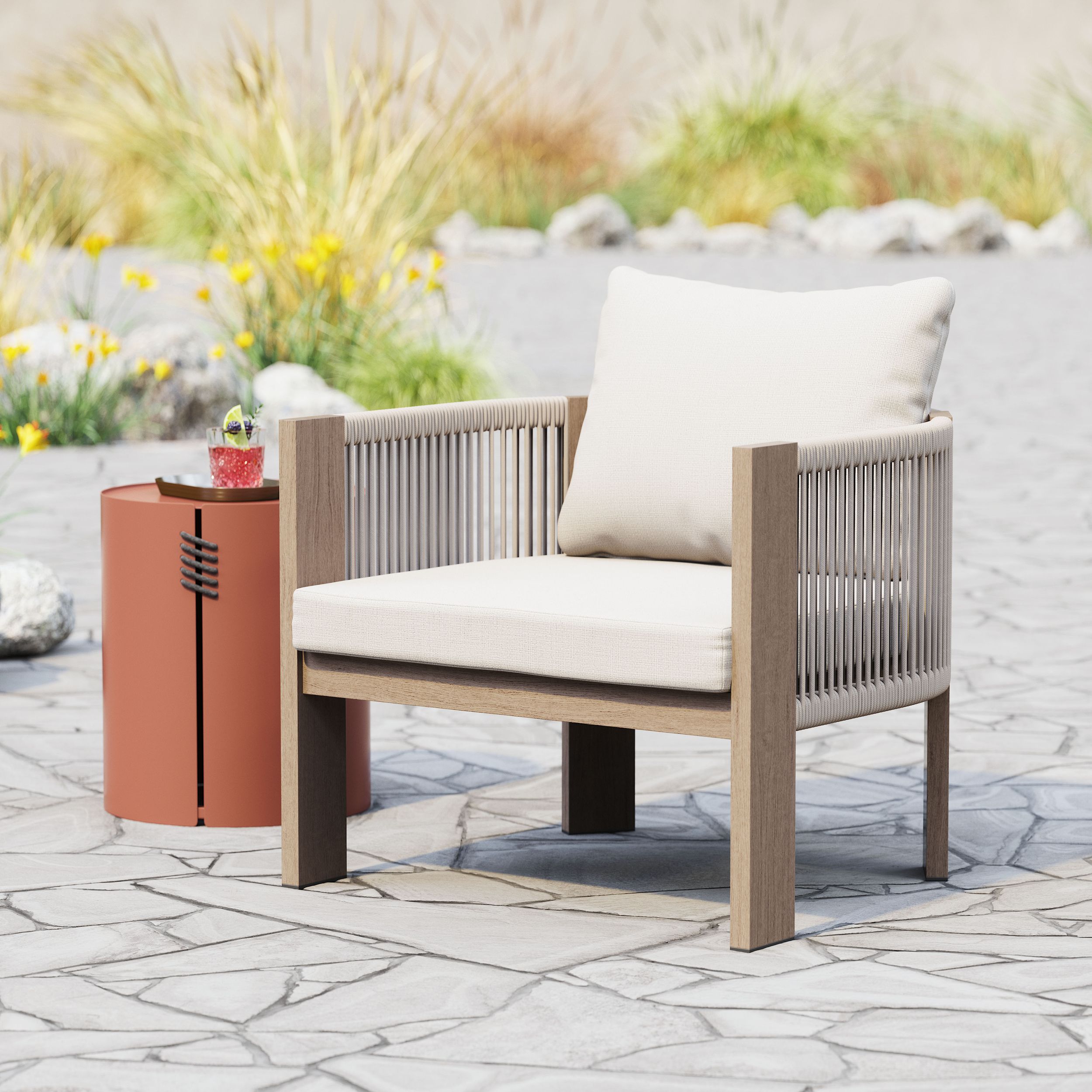 Rebel Olefin/Aluminum Outdoor Accent Chair