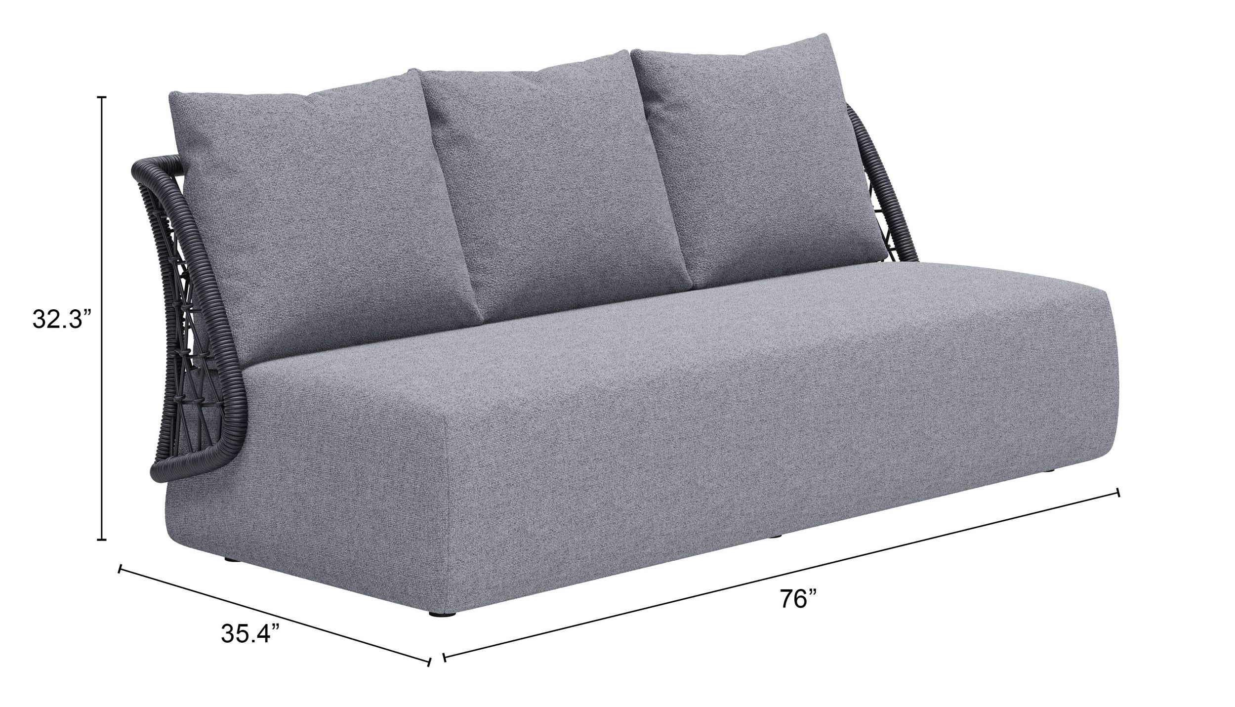 Mekan Olefin/Aluminum Outdoor Sofa 