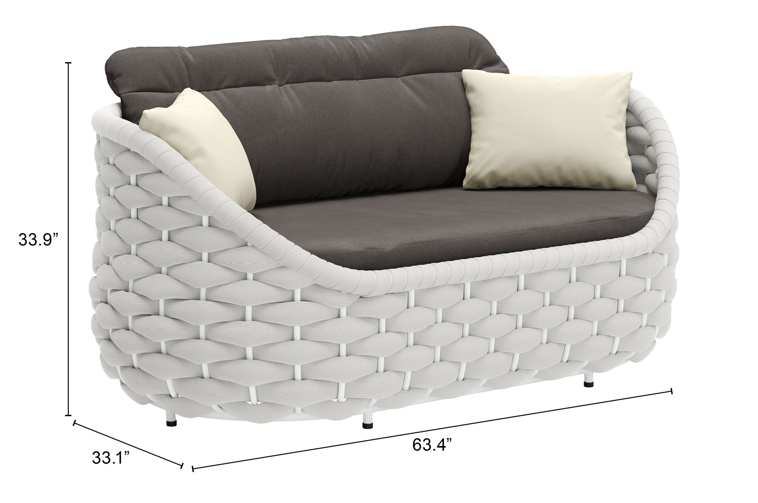  Coral Reef Loveseat Gray