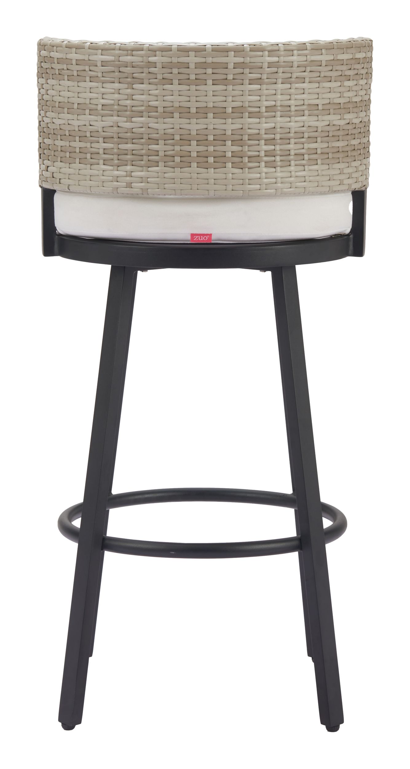 Midnight Wave Olefin/Synthetic Rattan Weave Outdoor Barstool