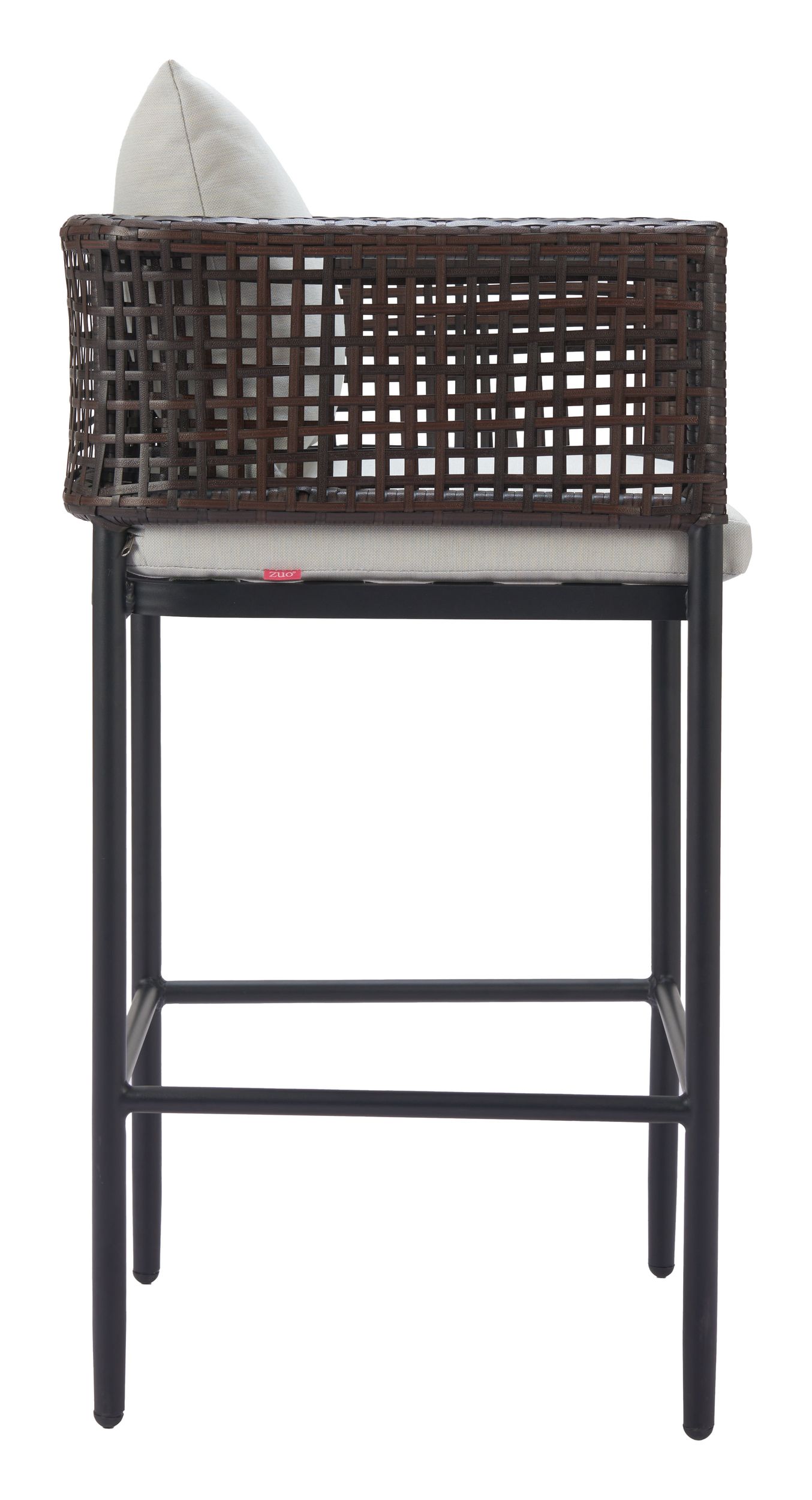 Palm Paradise Olefin/Aluminum/Synthetic Rattan Weave Barstool