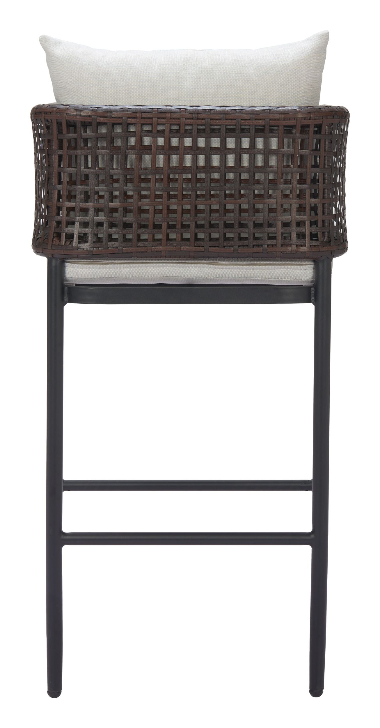 Palm Paradise Olefin/Aluminum/Synthetic Rattan Weave Barstool