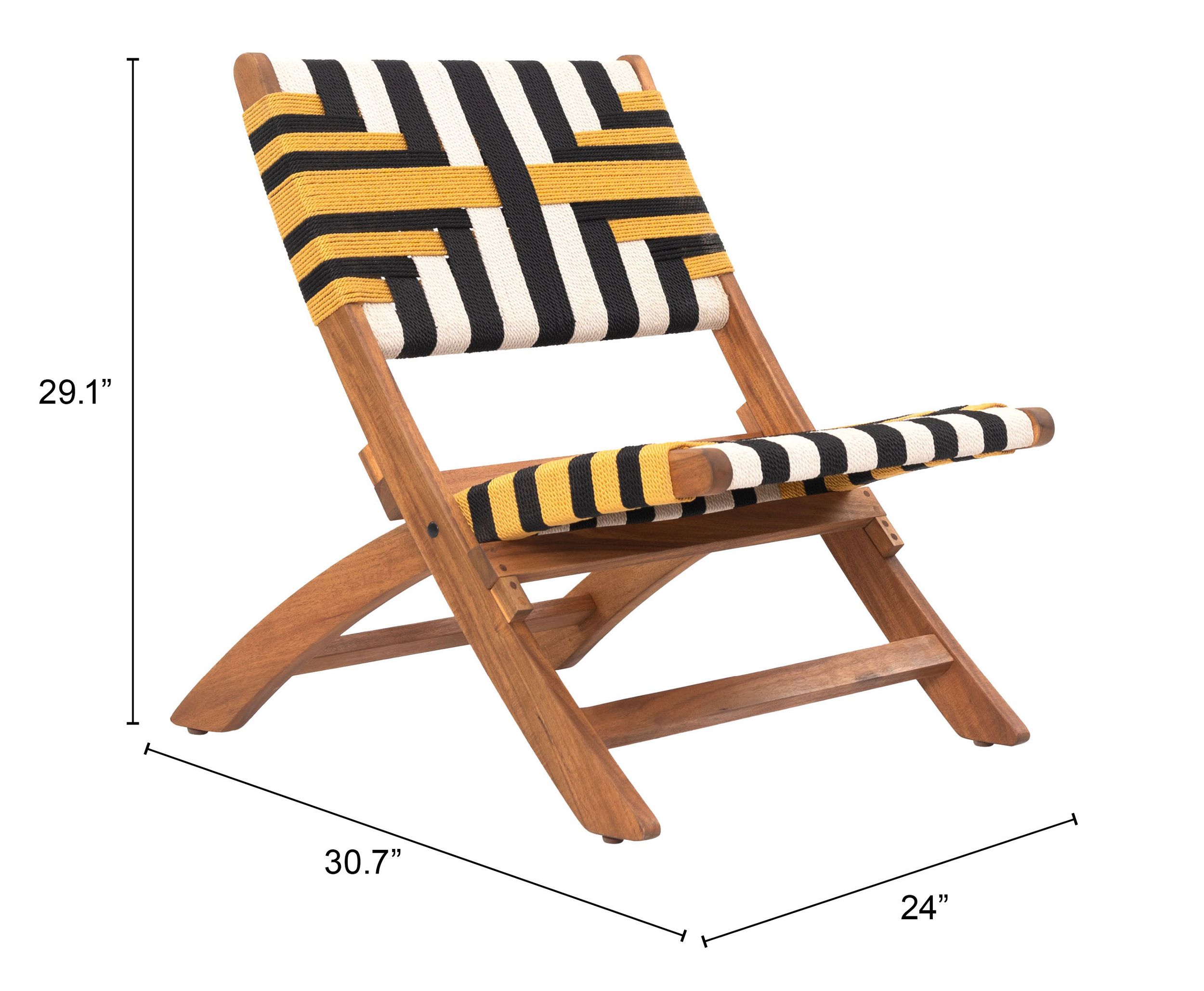 Sunbeam Synthetic Rattan Weave/Wood Outdoor Lounge Chair