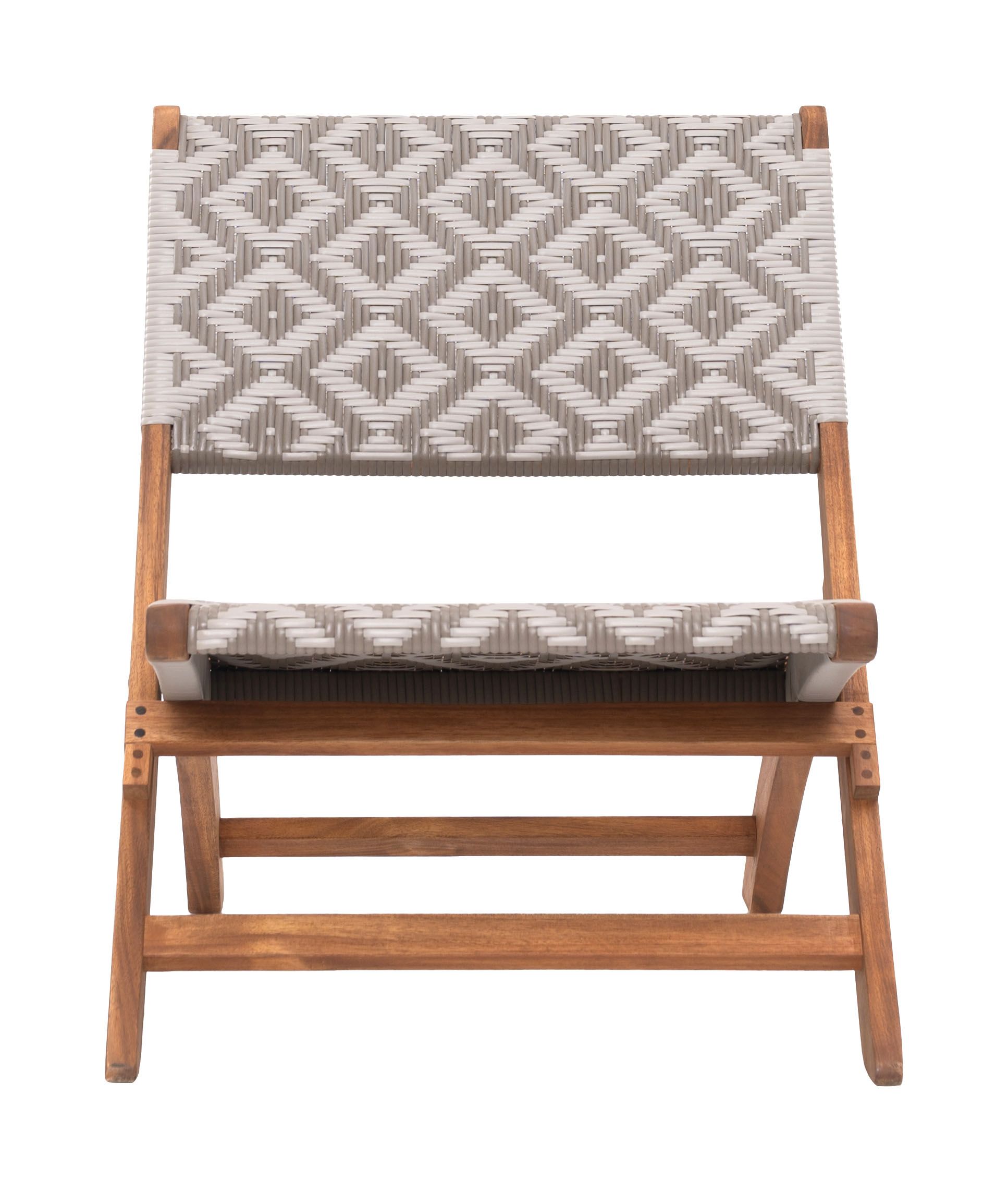 Tide Synthetic Rattan Weave/Wood Outdoor Lounge Chair
