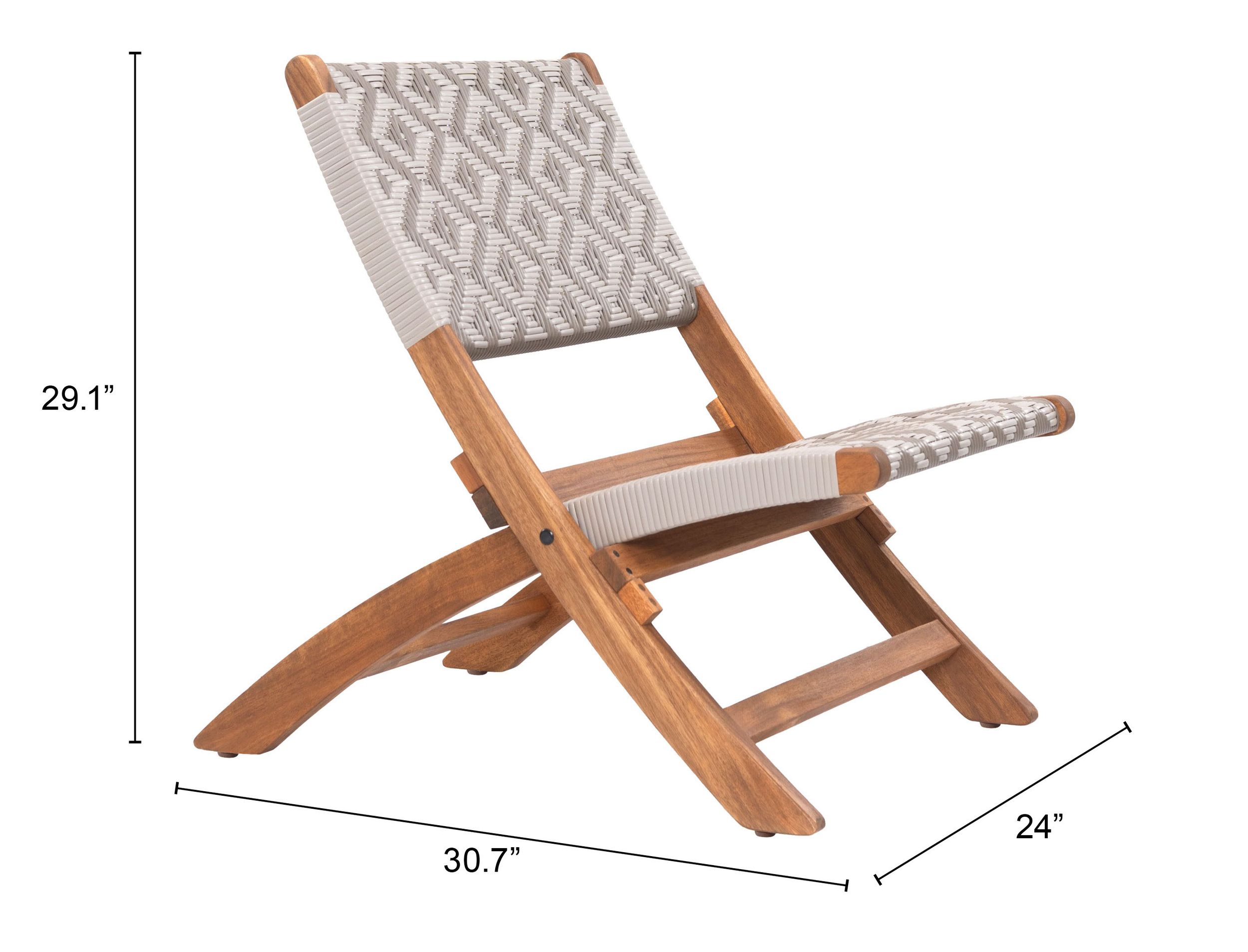 Tide Synthetic Rattan Weave/Wood Outdoor Lounge Chair