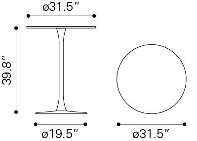 Soleil Round Steel Outdoor Bar Table