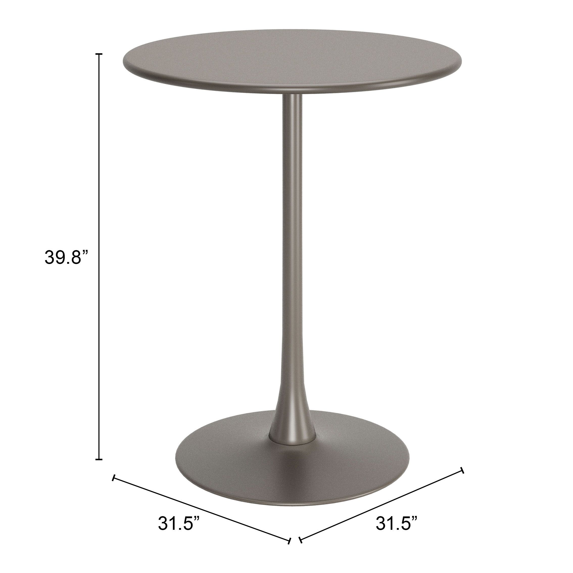 Soleil Round Steel Outdoor Bar Table