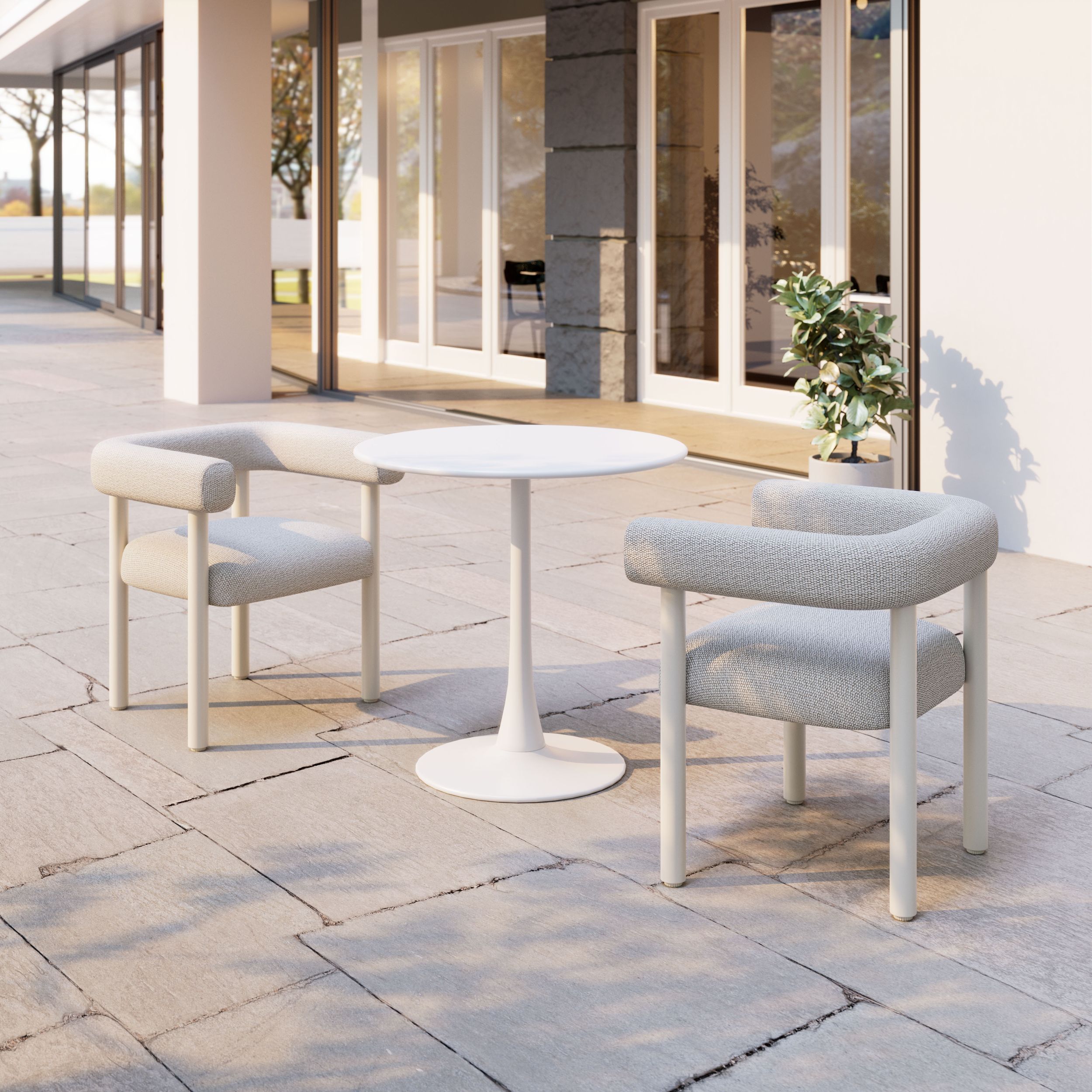 Soleil Round Steel Dining Table