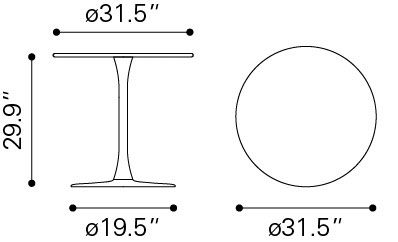 Soleil Round Steel Dining Table