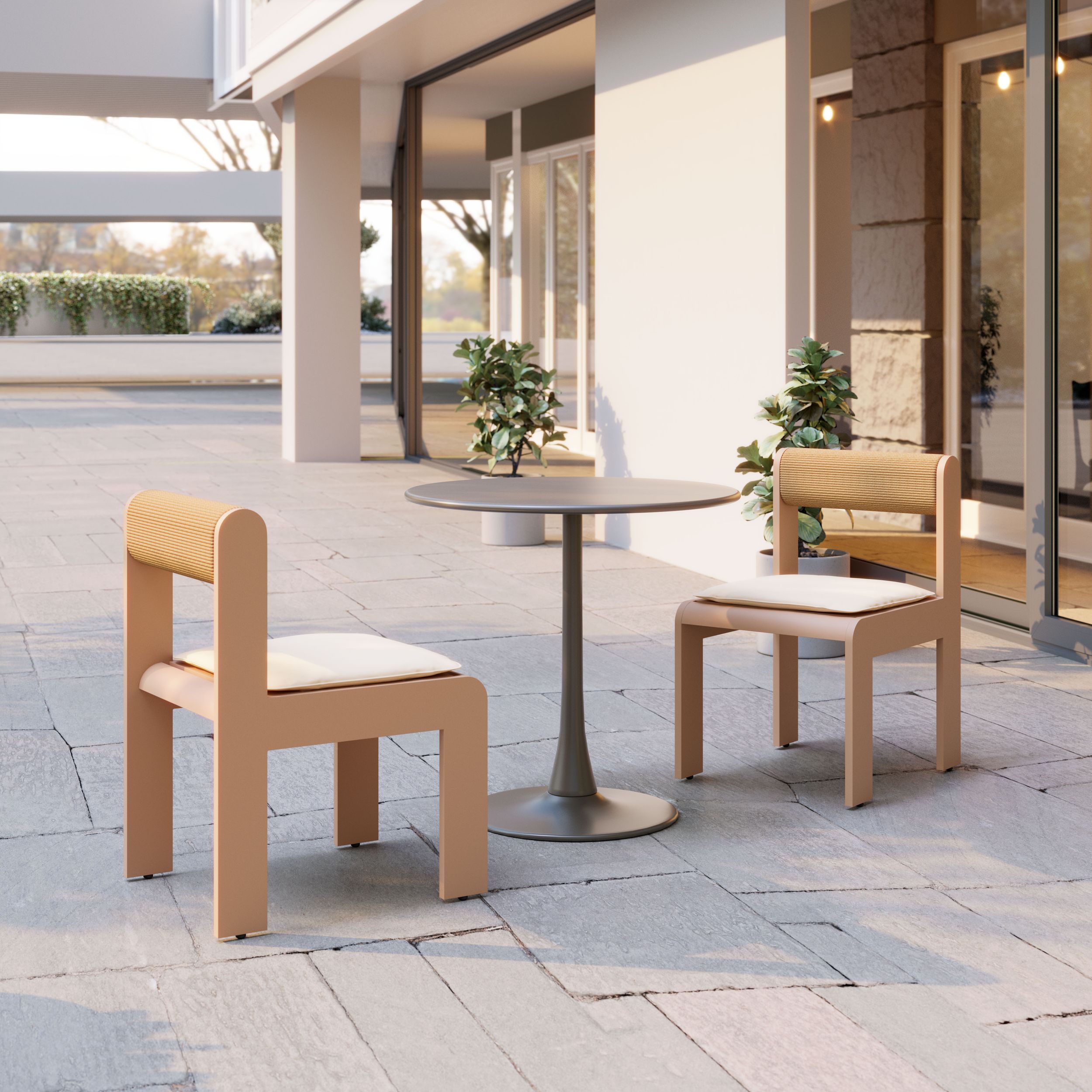 Island Olefin/Aluminum Outdoor Dining Chair