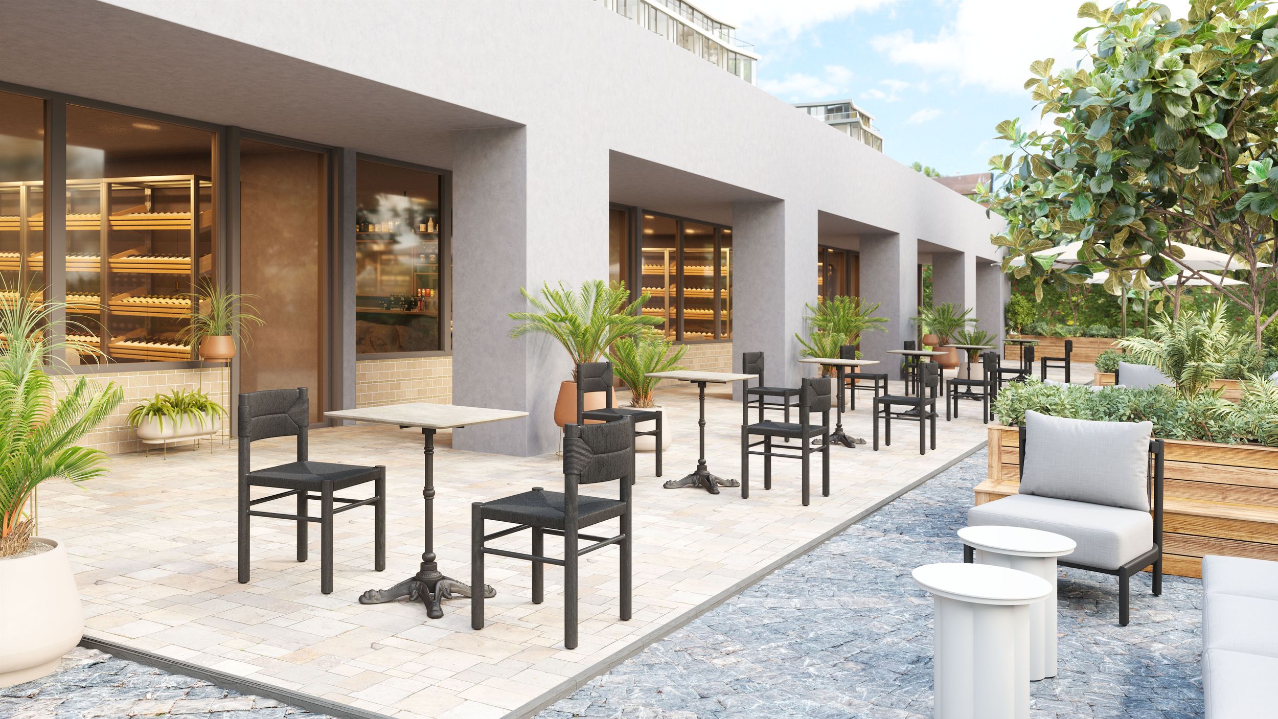 Alfresco Square Faux Concrete/Metal Outdoor Dining Table