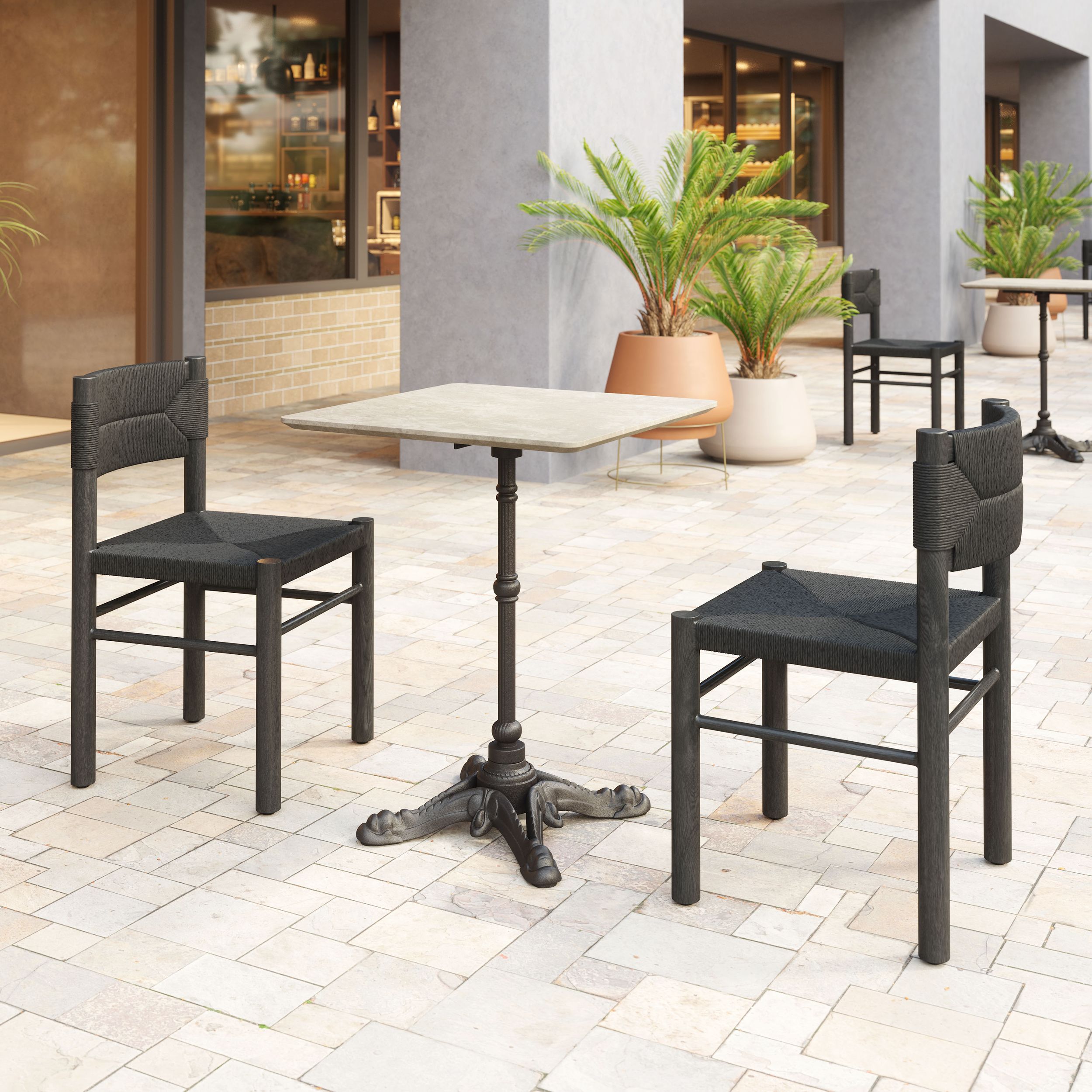 Alfresco Square Faux Concrete/Metal Outdoor Dining Table